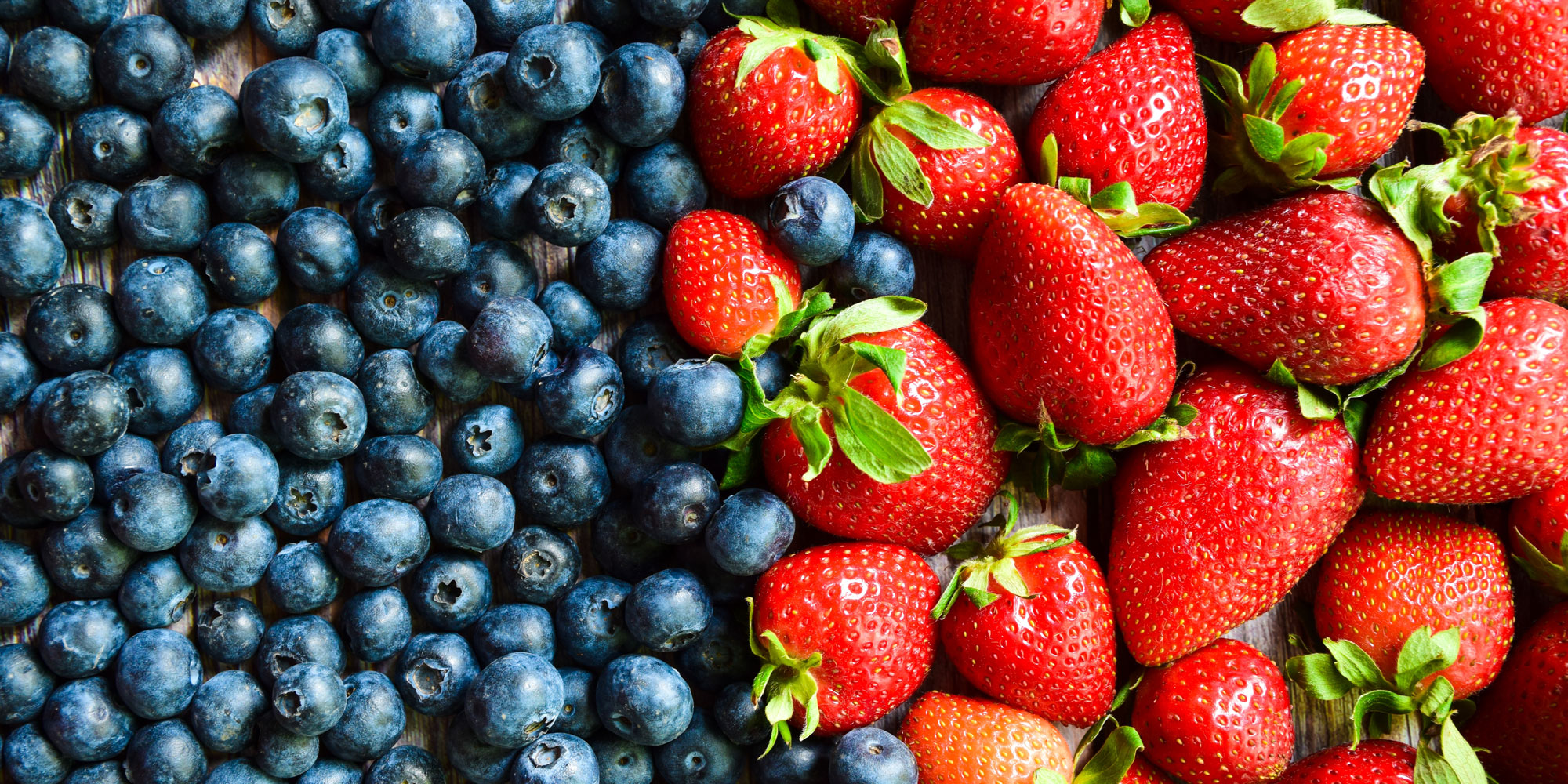 Blueberries and strawberries
