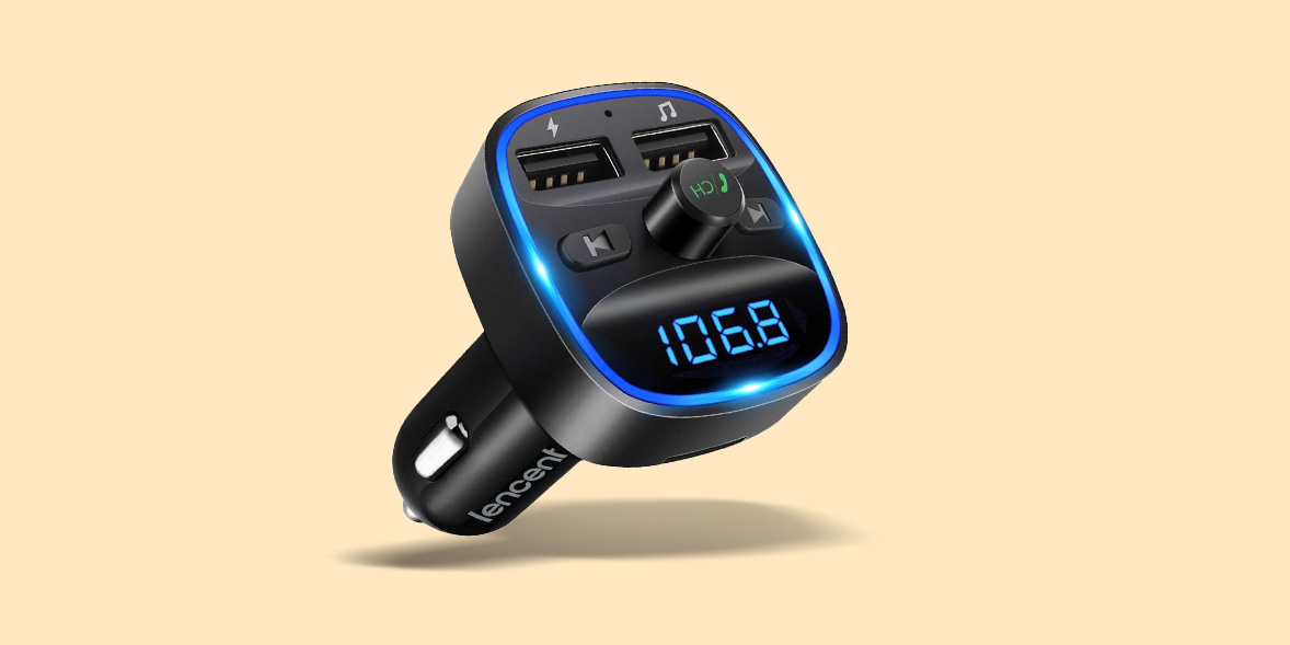 LENCENT FM Transmitter, Bluetooth Wireless Radio Adapter Car Kit