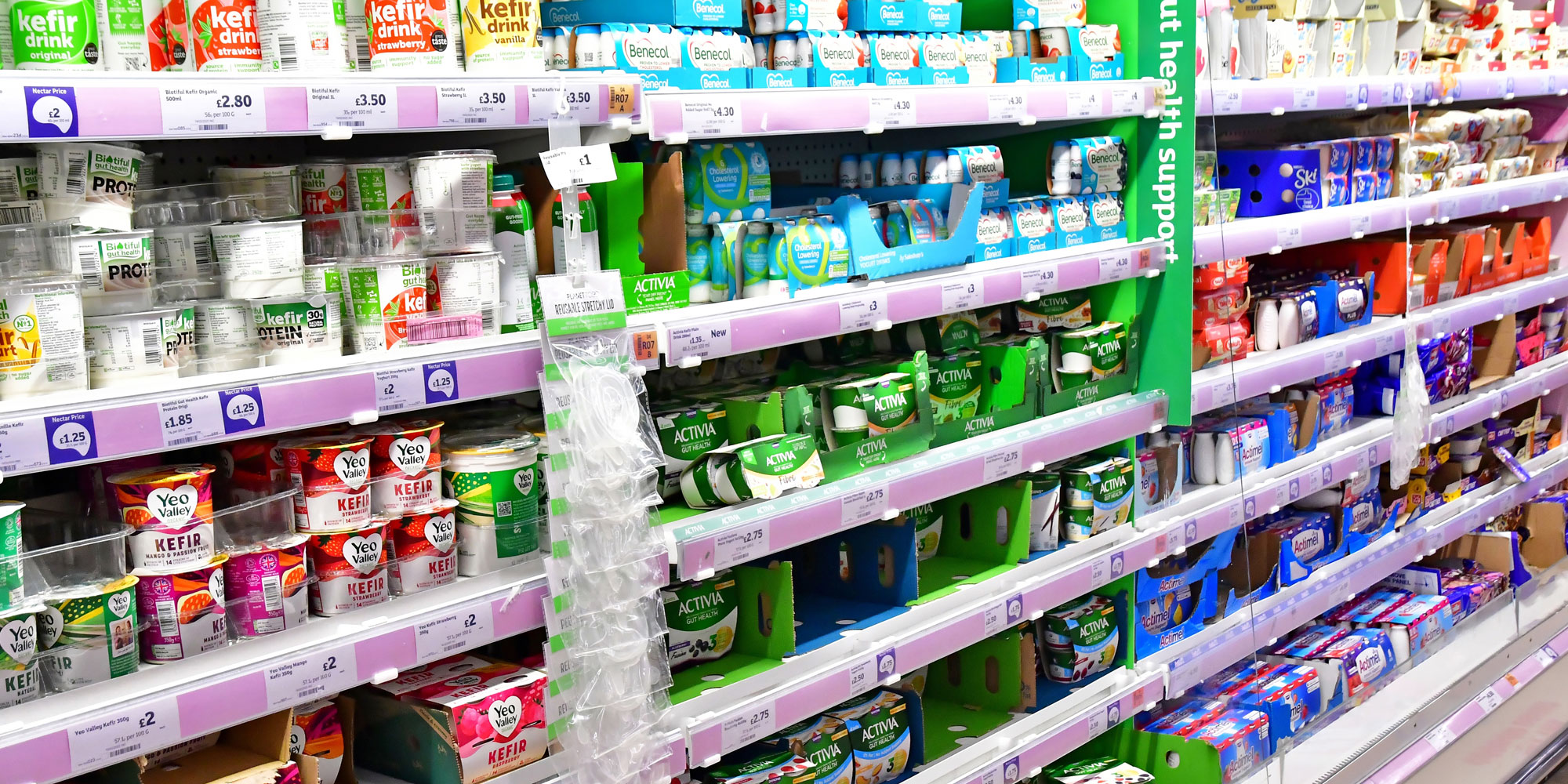 yoghurt in supermarket 