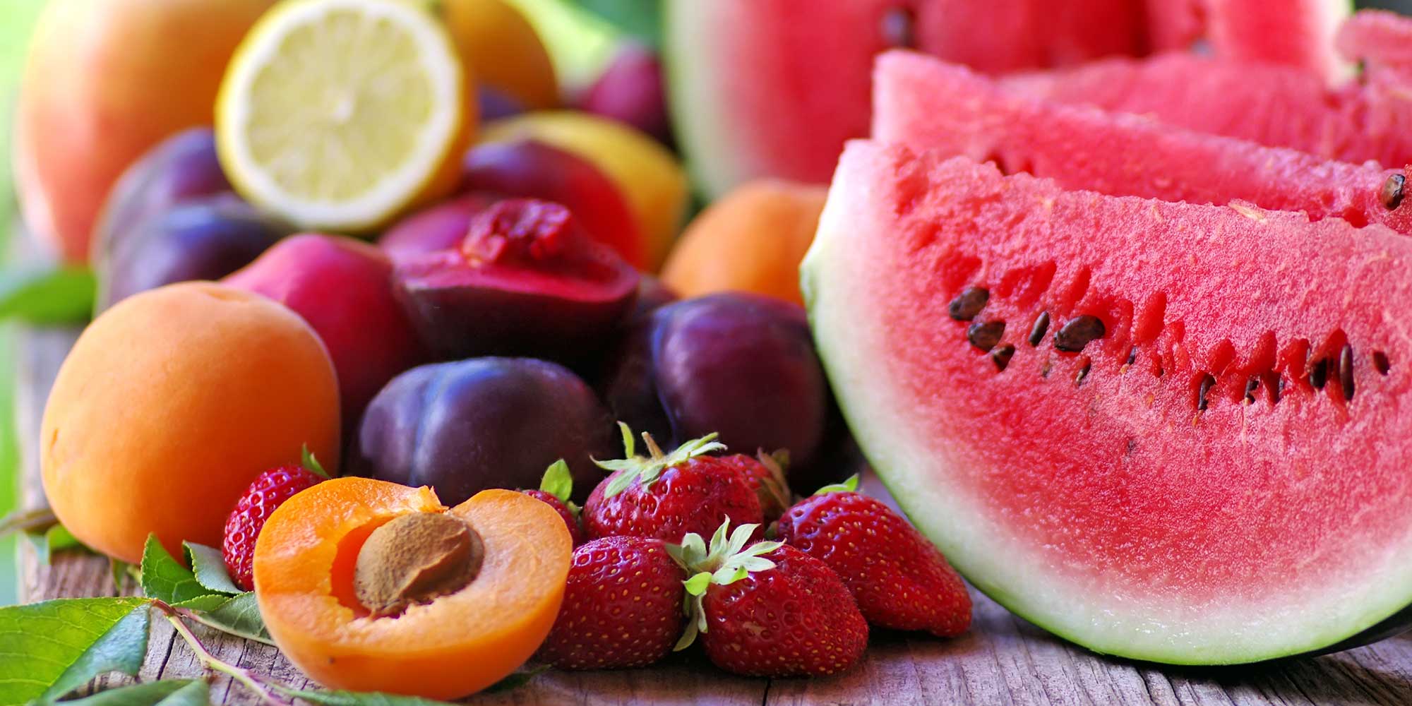 hydrating foods such as watermelon and peaches