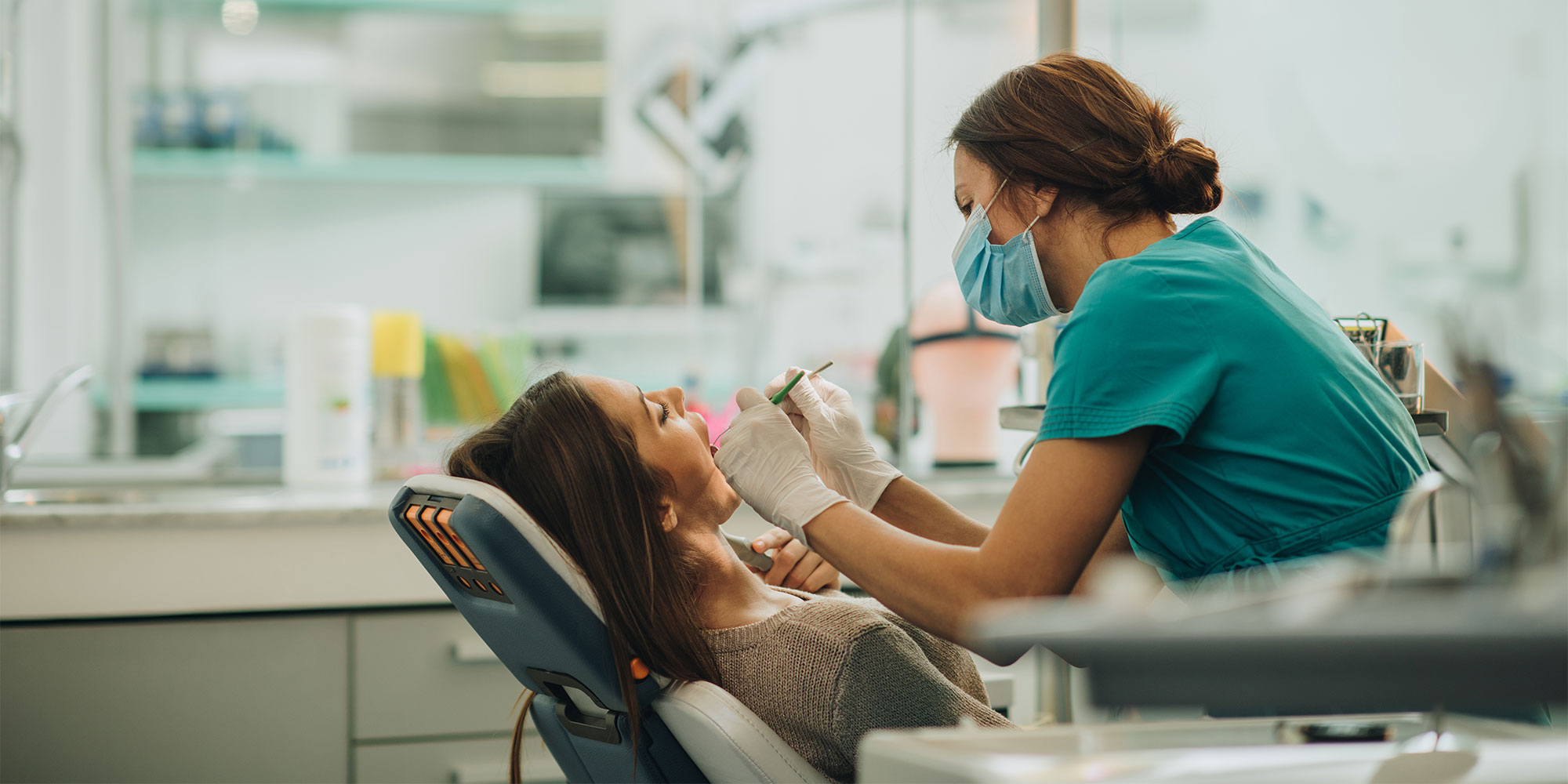 Dentist working with a patient 