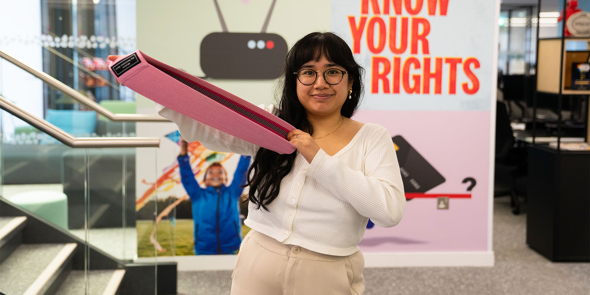 Hanna Pham with her resistance bands