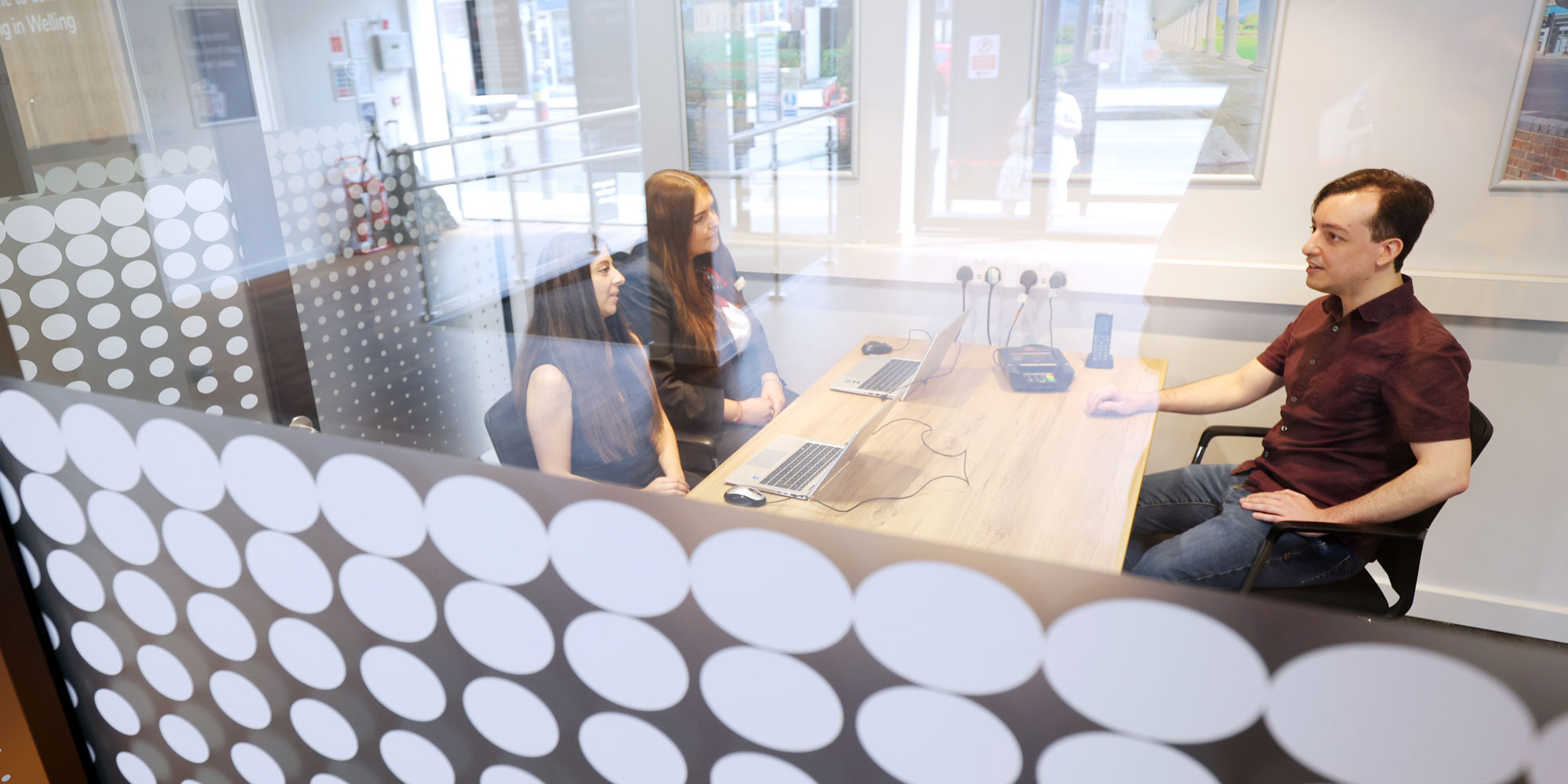 The hub provides appointments in a private room and basic counter services