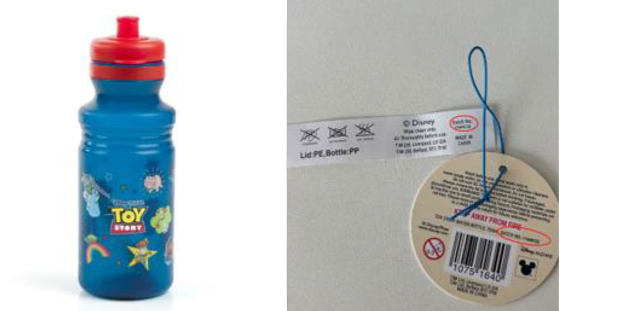 Toy story water bottle recall