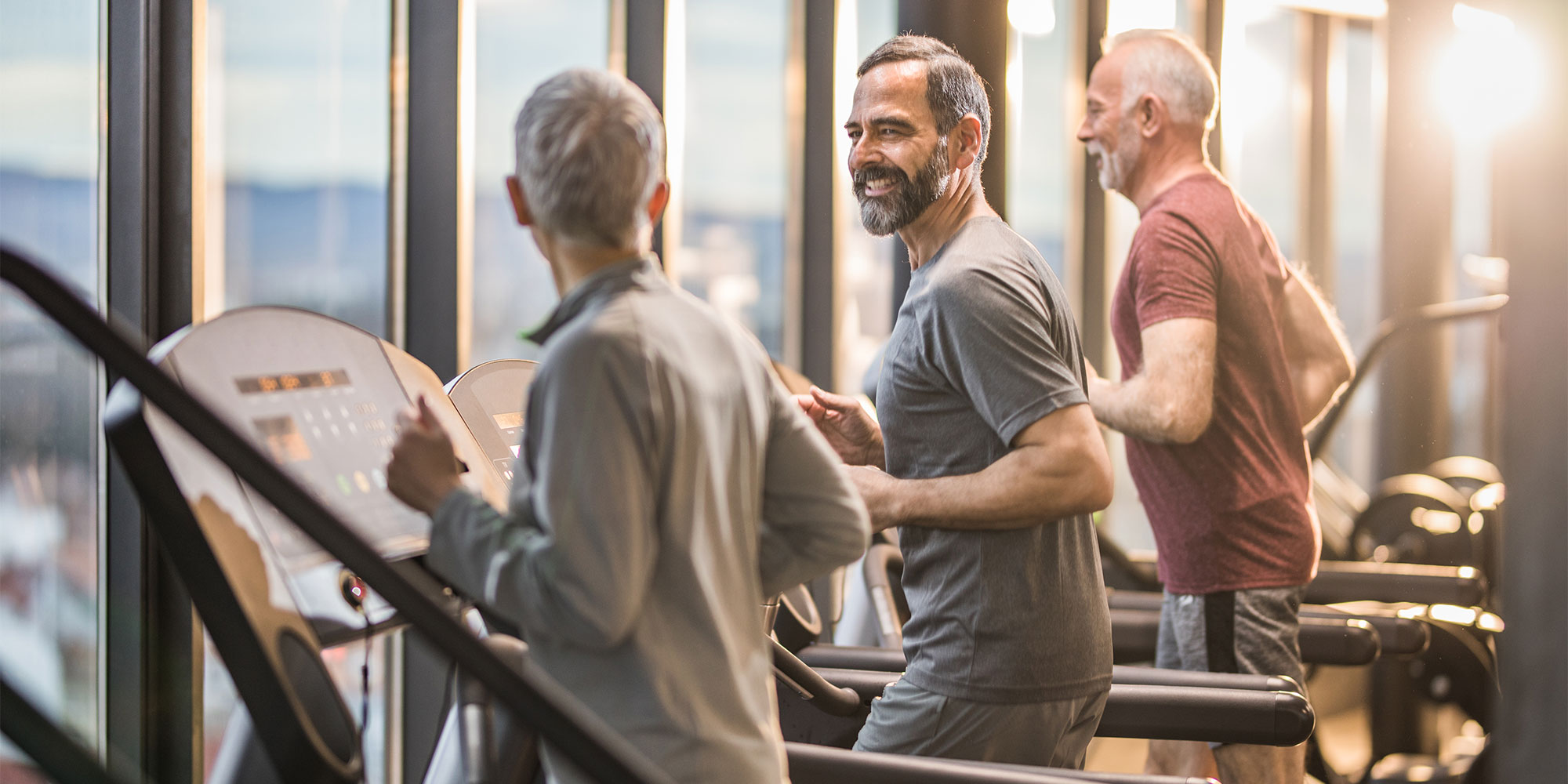 Adults working out in the gym