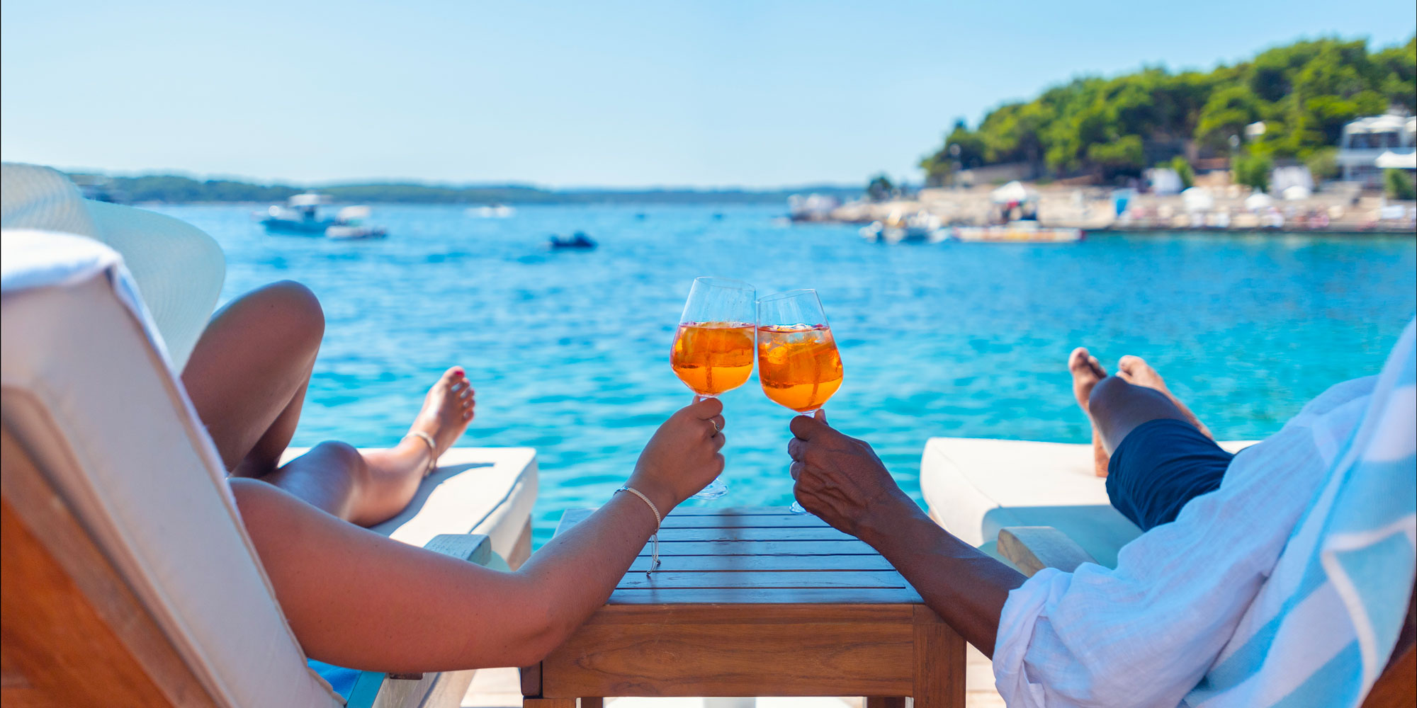 Relaxing on a package holiday