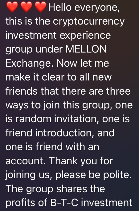 A fraudster promoting a scam investment scheme on Telegram