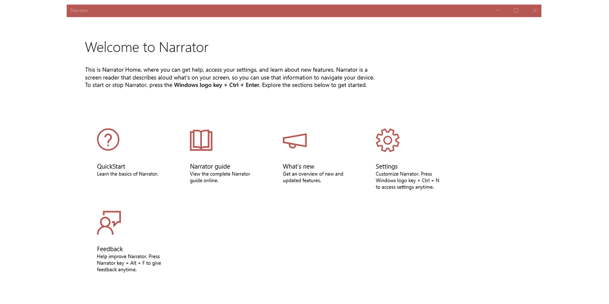 Narrator screenshot