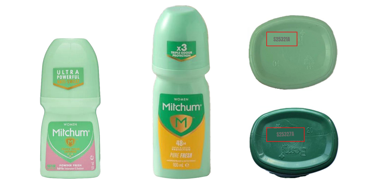 Recalled Mitchum deodorants