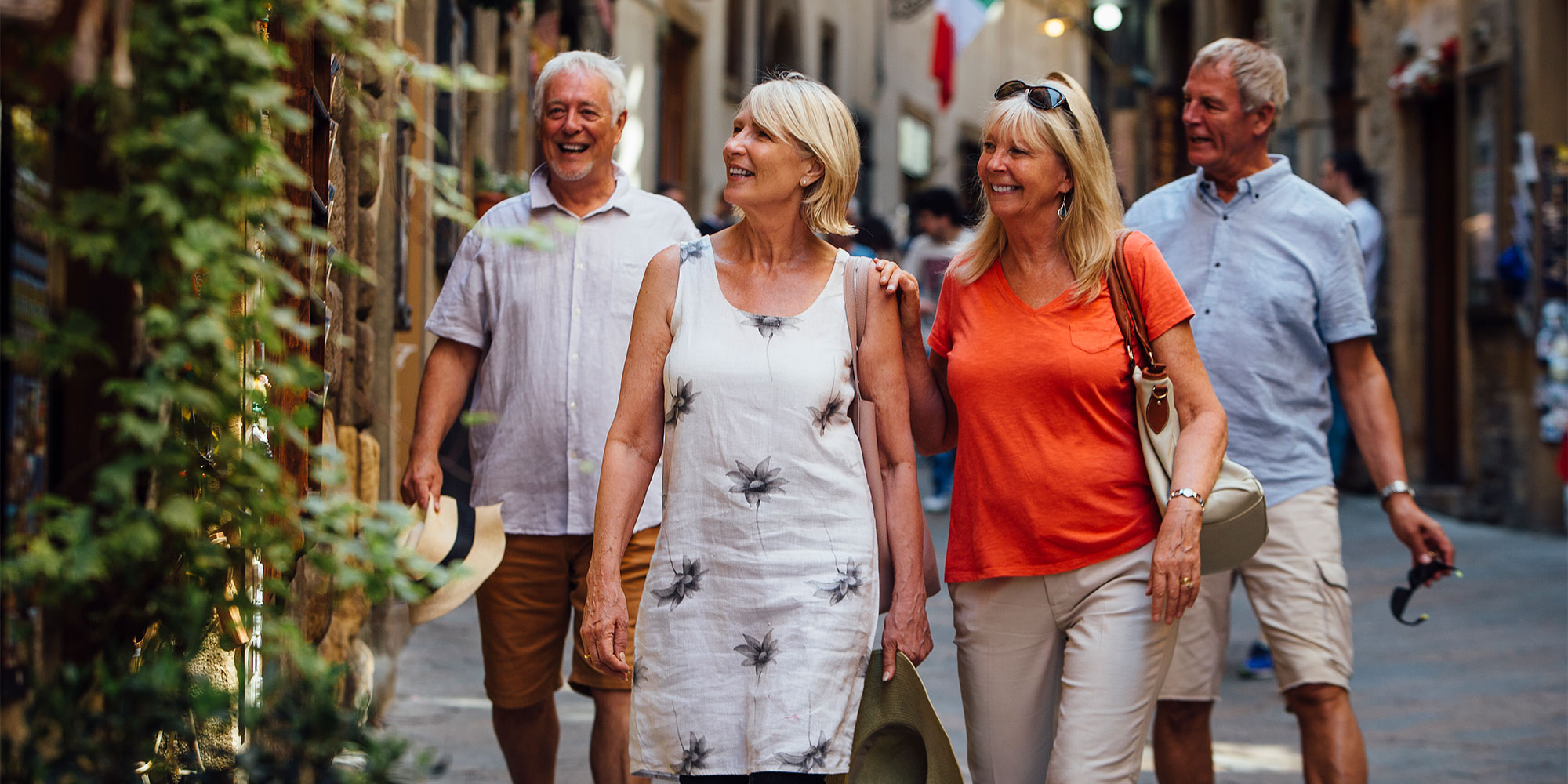 Tourists over 60 exploring a European city