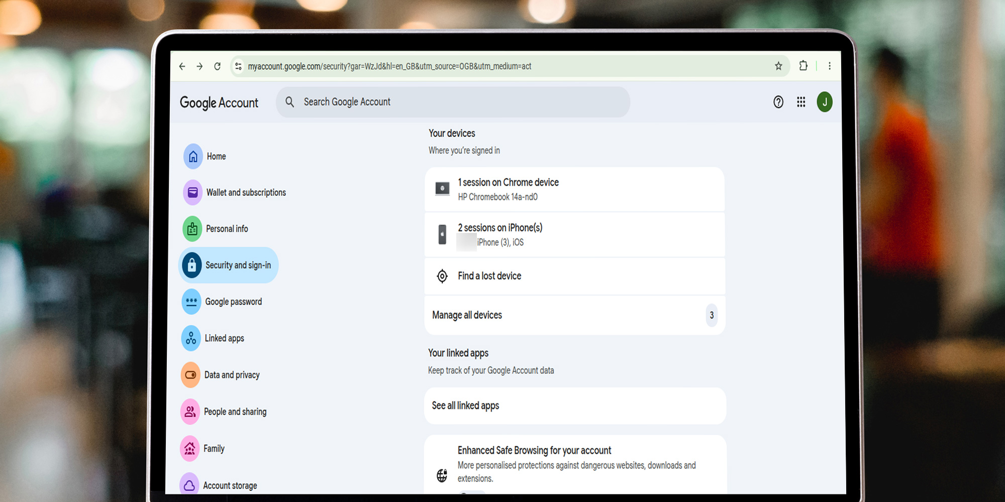 Chromebook lost devices page