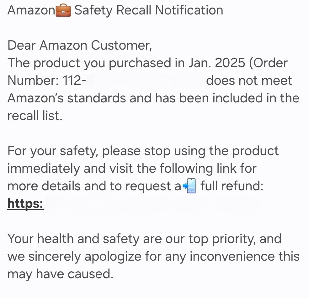 A scam text impersonating Amazon