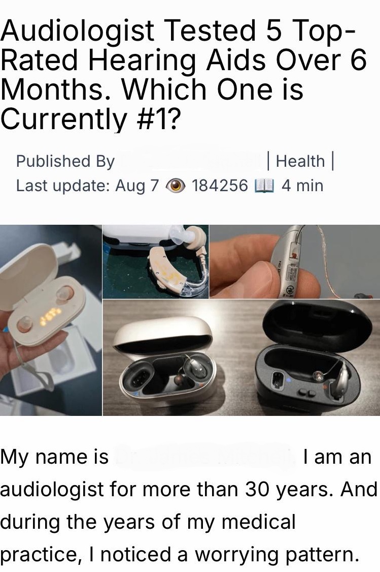 Better Living Daily's website promoting hearing aids