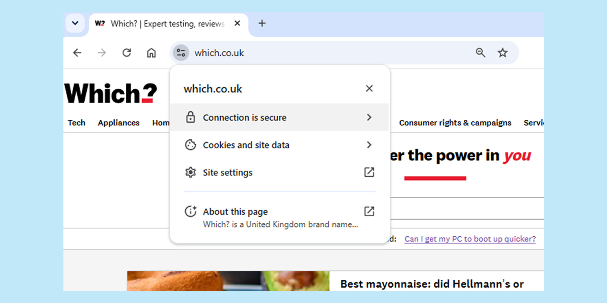 Website padlock zoom