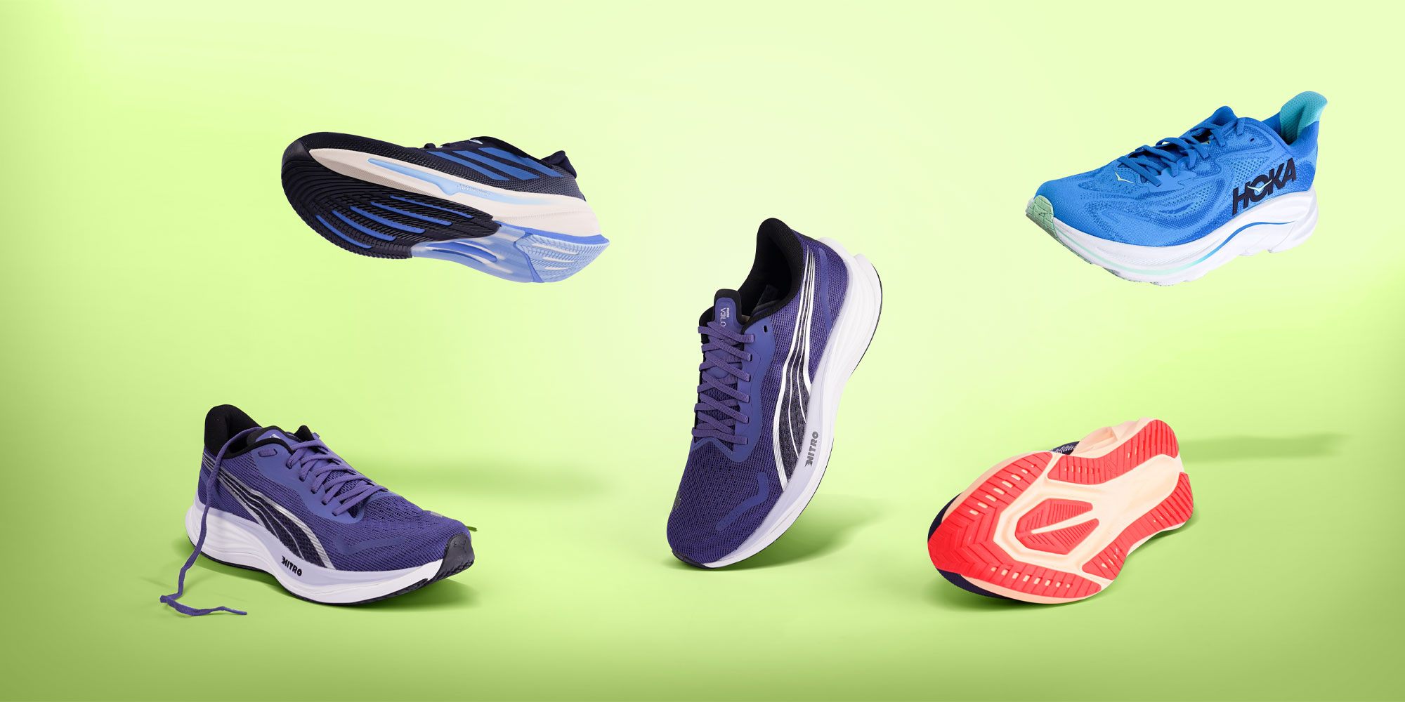 Running shoes line-up