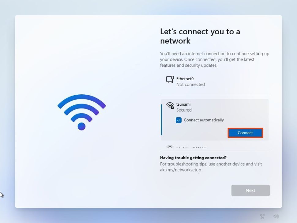 Wi-fi network settings on Windows 11