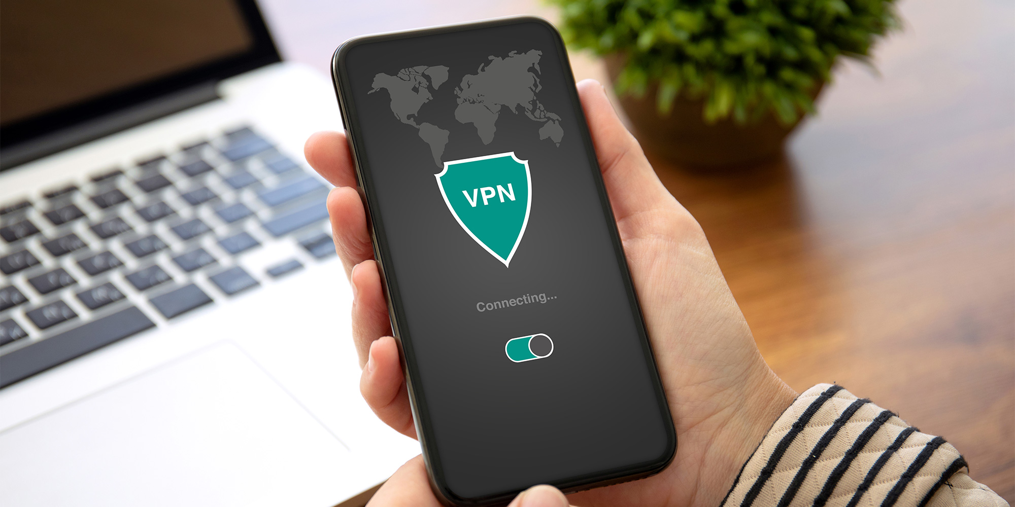 VPN being activated on a smartphone