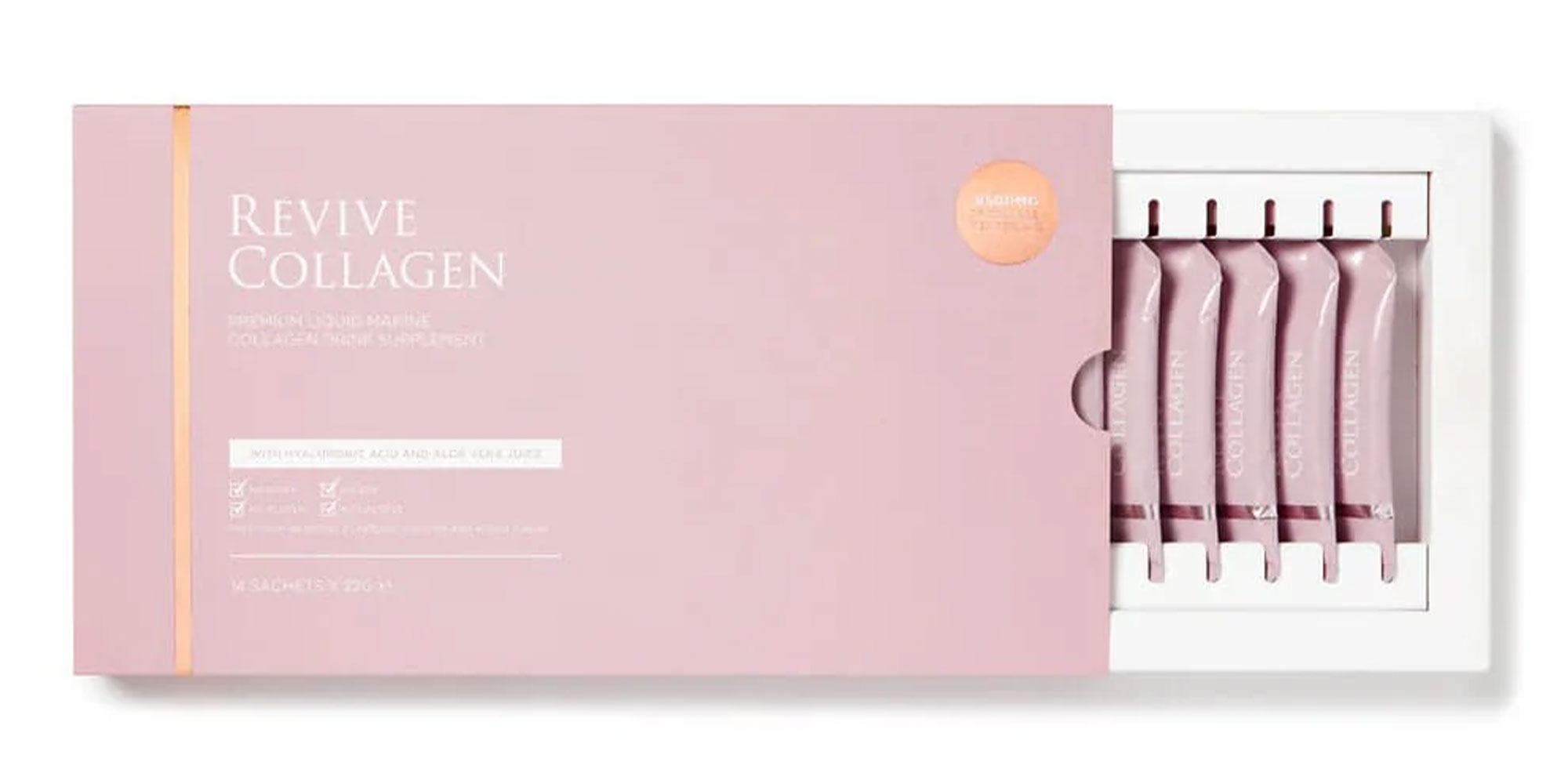 An open container of Revive Collagen Enhanced Plus. 