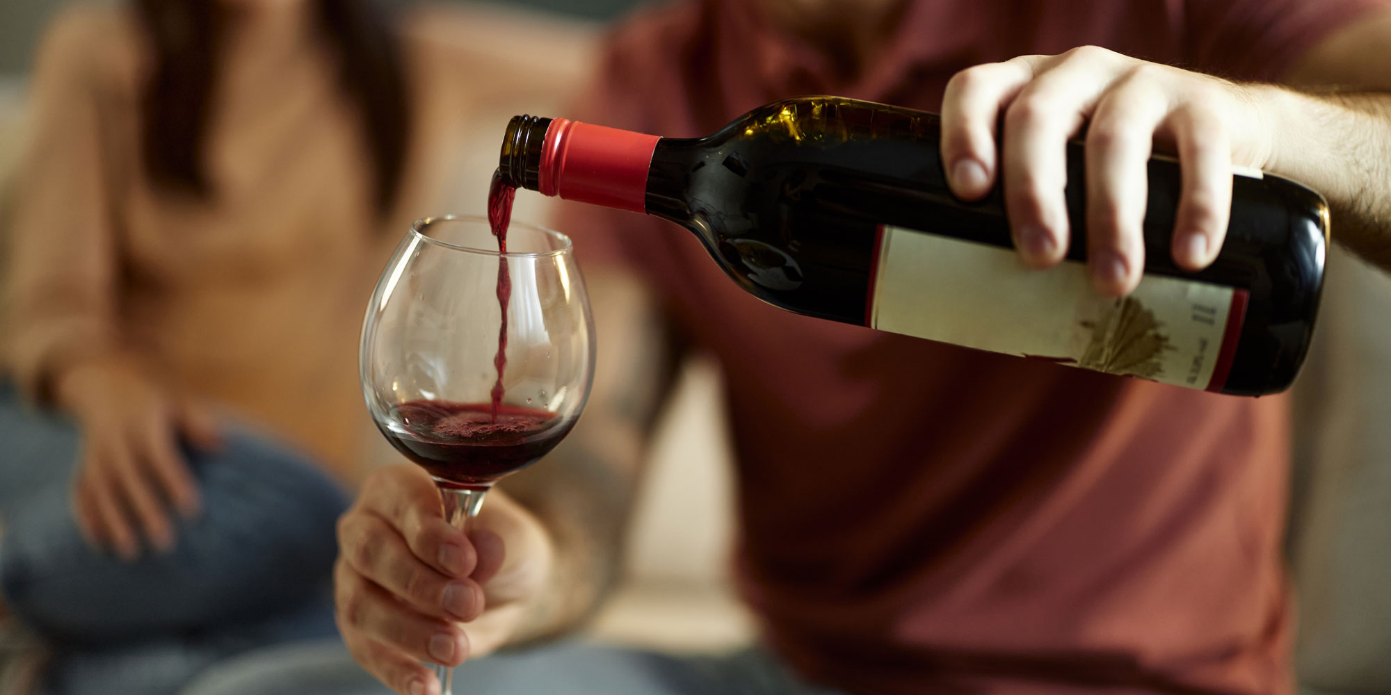 Drinking red wine