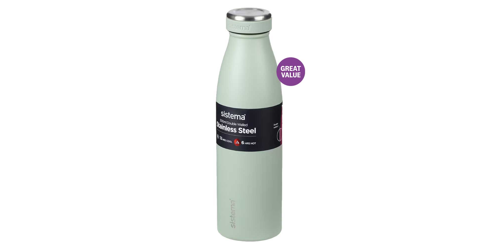 Great Value Sistema Multicolour Stainless Steel water bottle