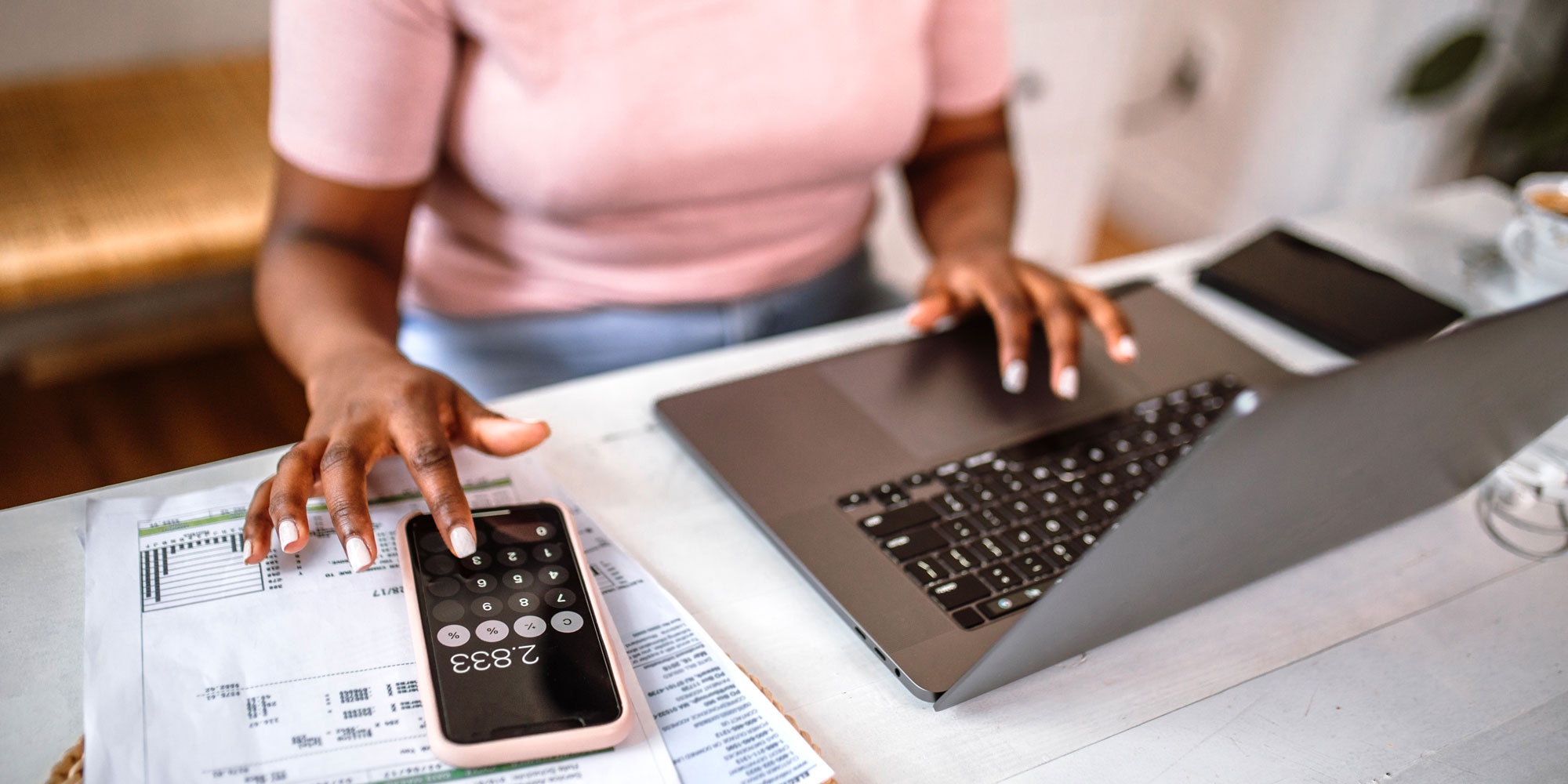 Woman budgeting