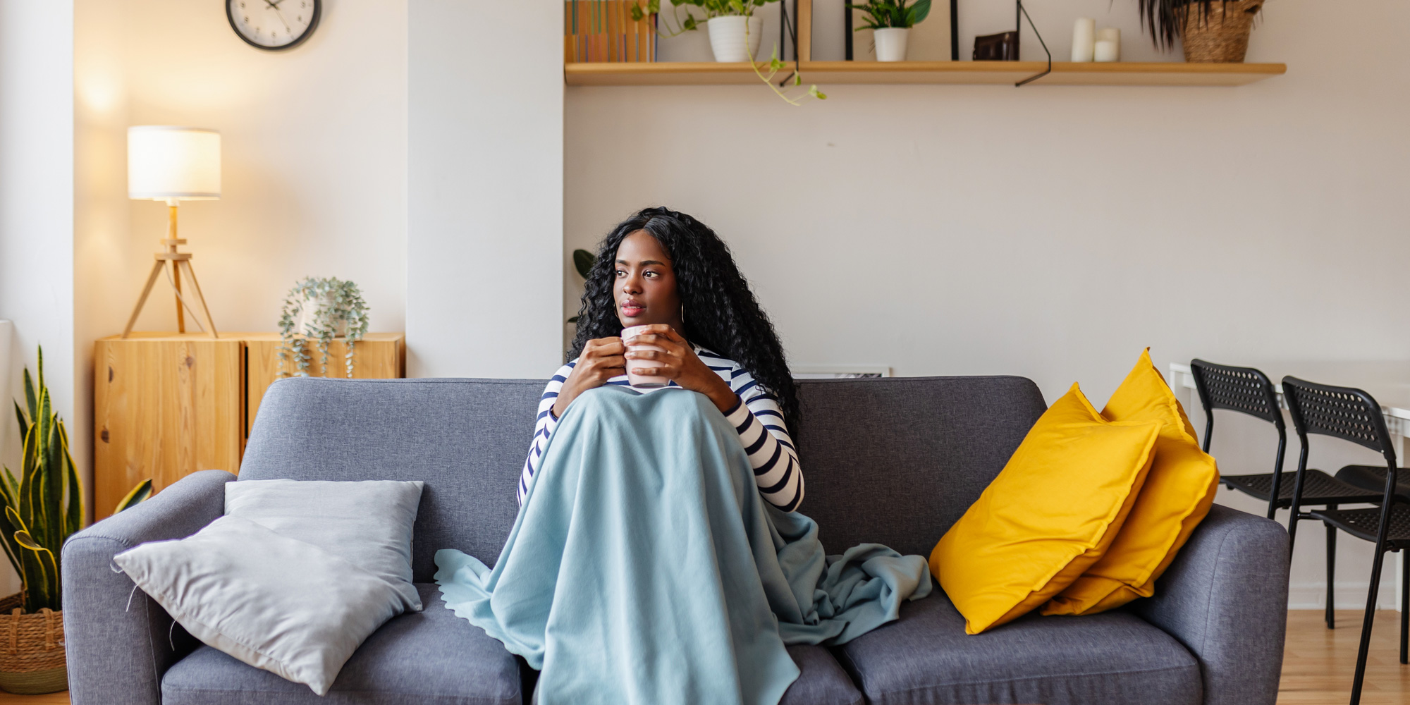 woman in blanket