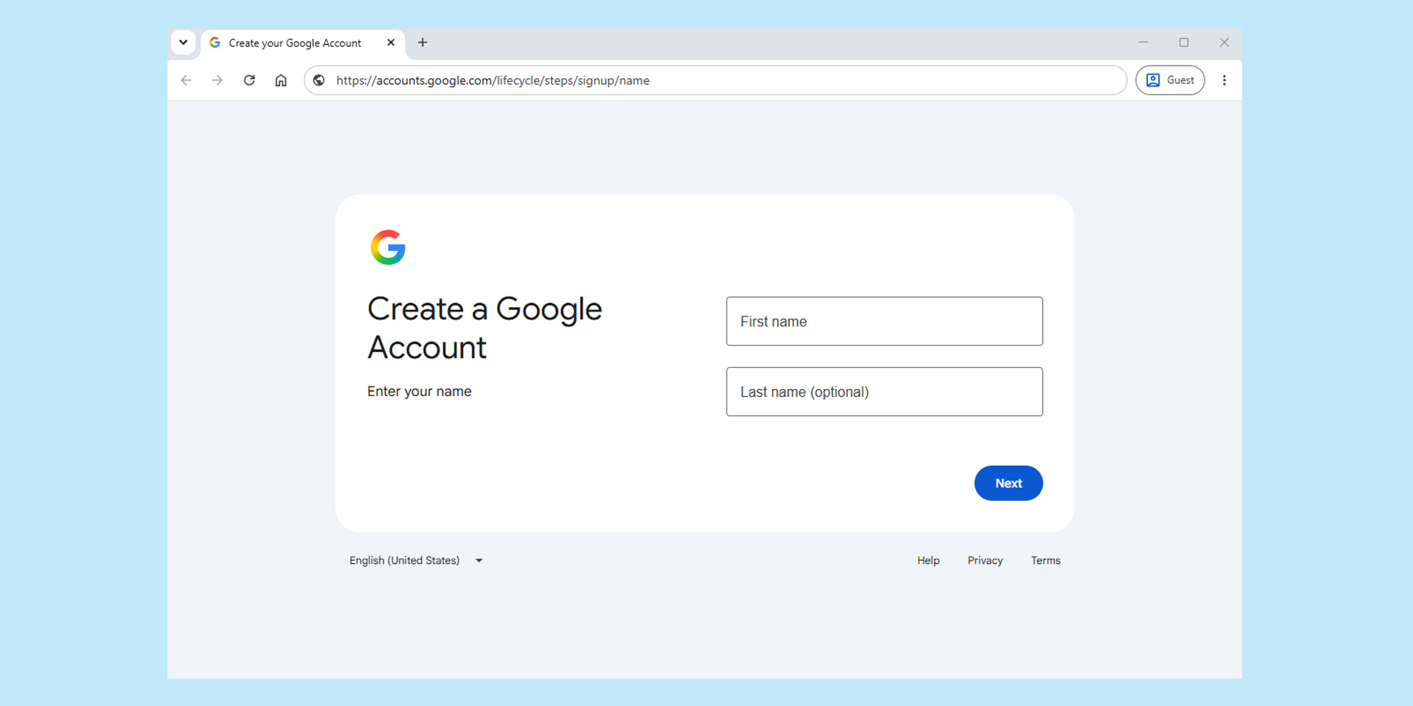 Create Gmail account