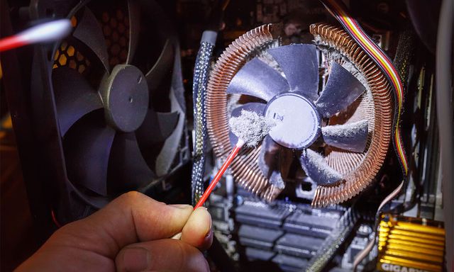 Cleaning desktop PC fan