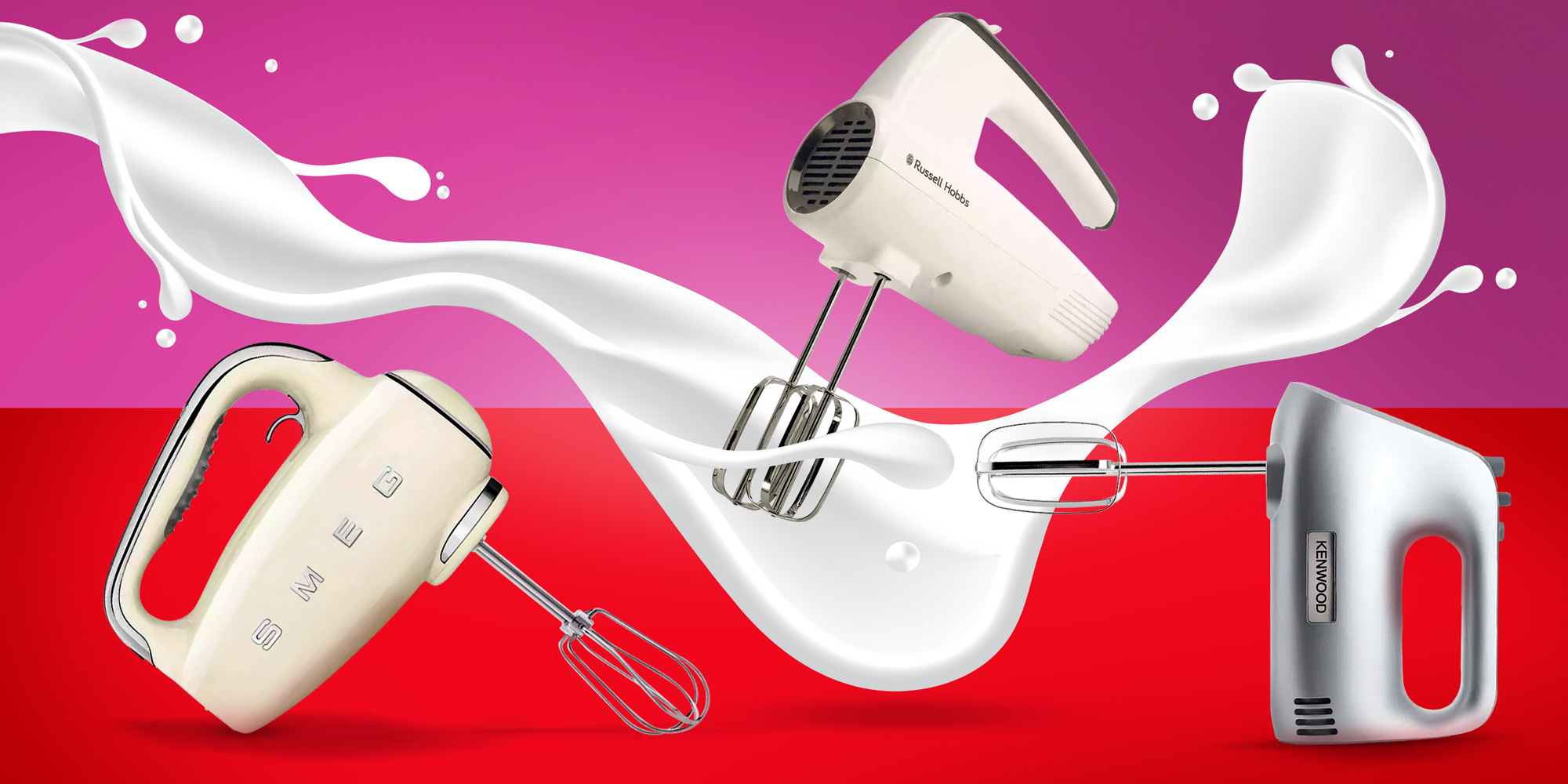A line up of some of the hand mixers we tested 