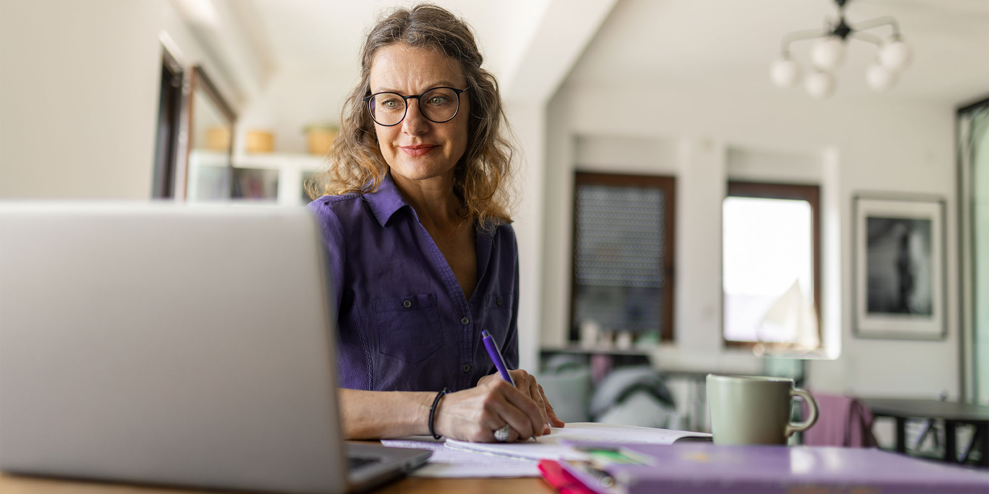 Woman using her laptop
