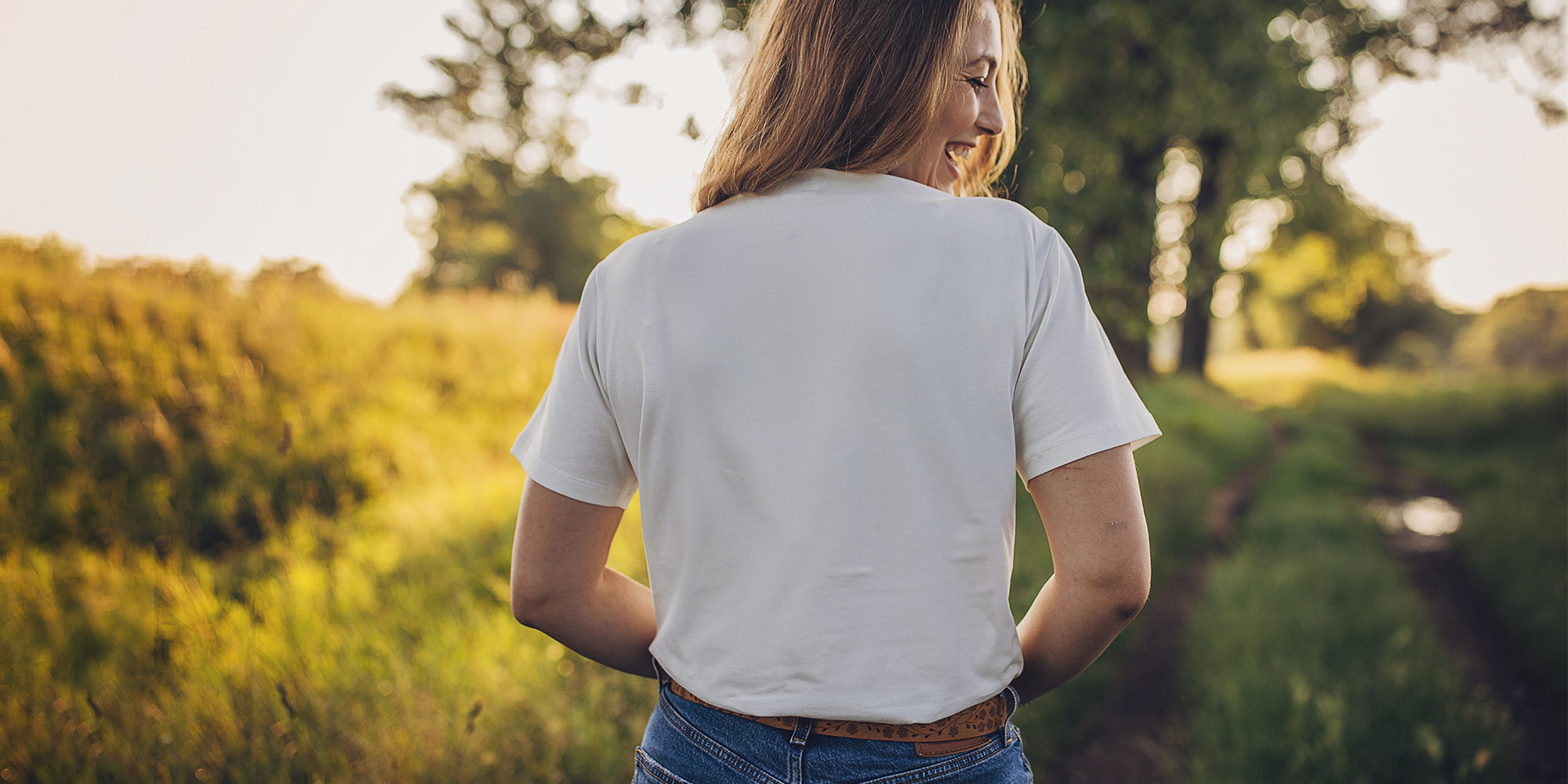 Person in white t-shirt