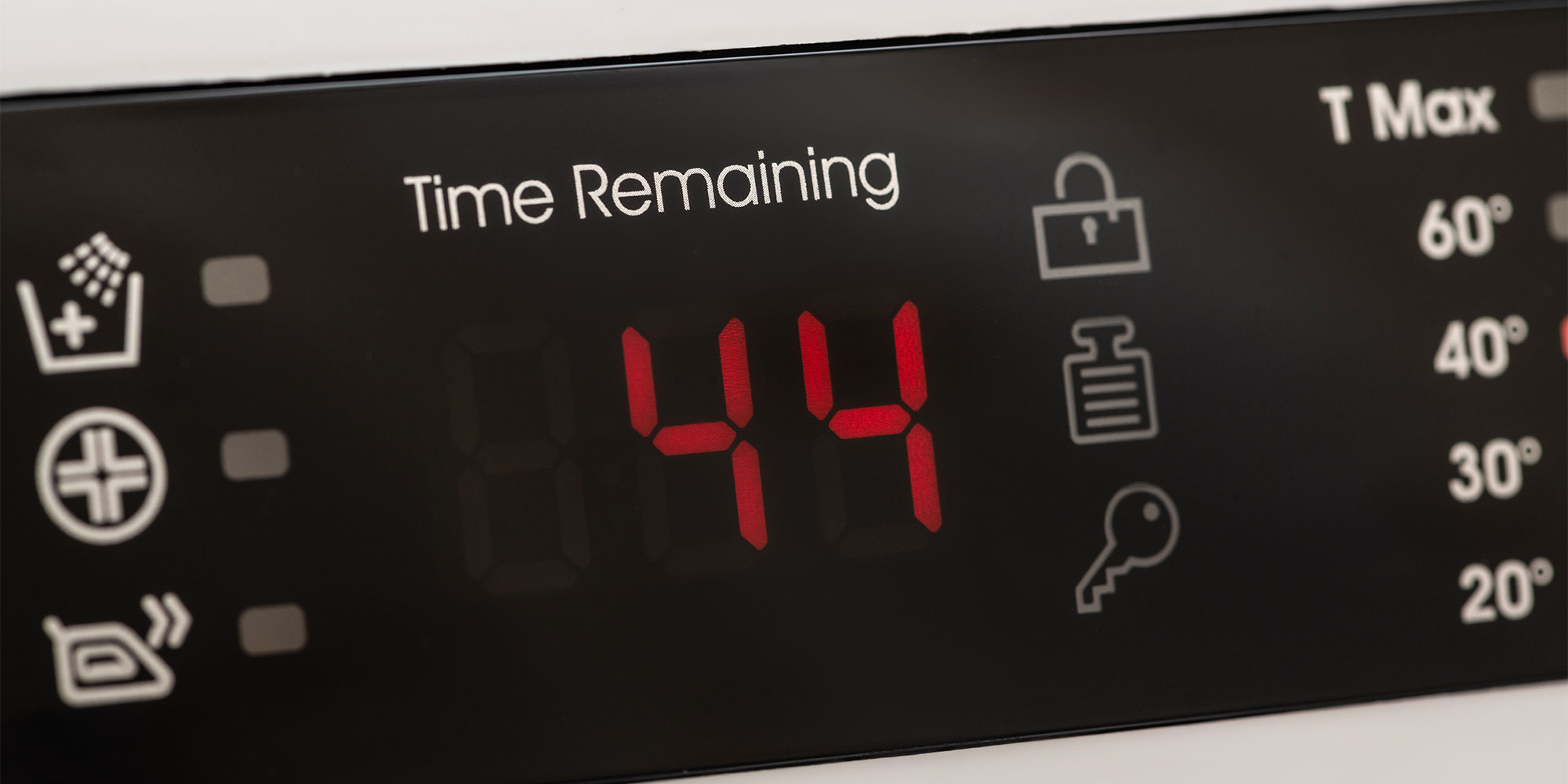 Washer-dryer time remaining display