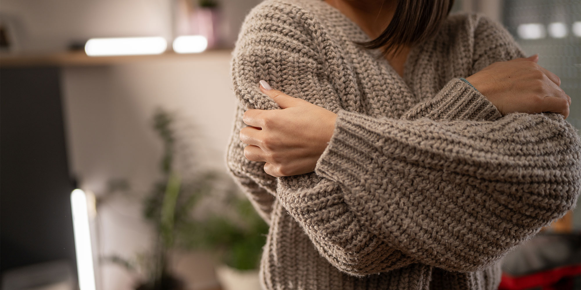 Woman wearing wool jumper