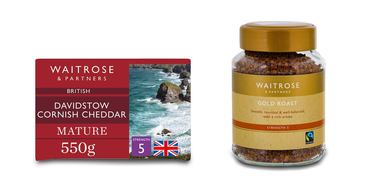 Waitrose coffee and cheddar cheese
