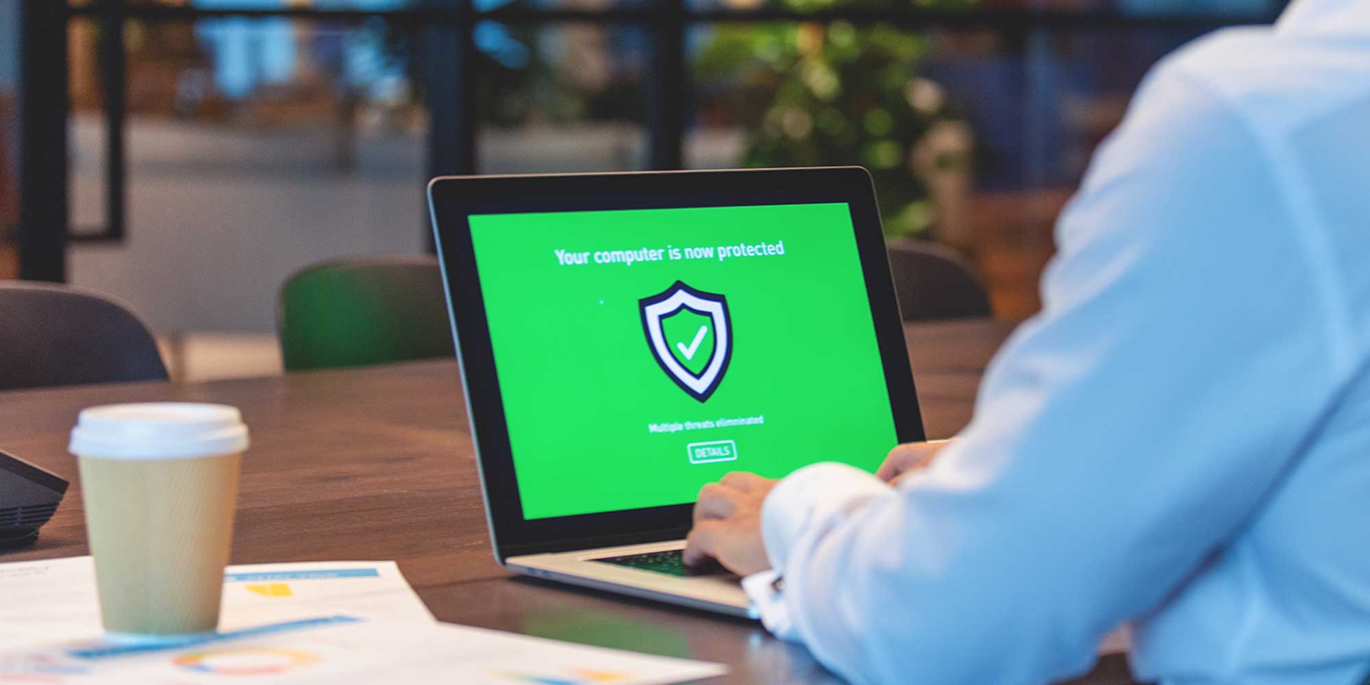 Antivirus status page - device secured