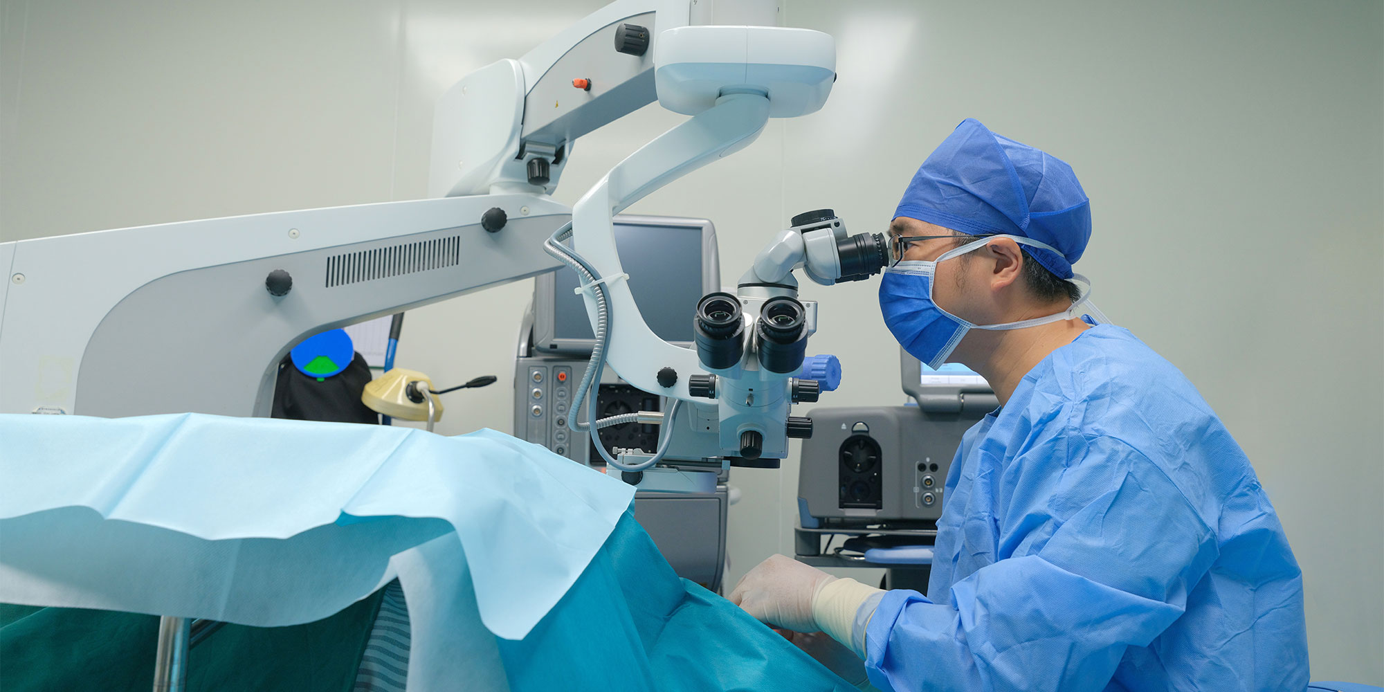Person having an eye operation