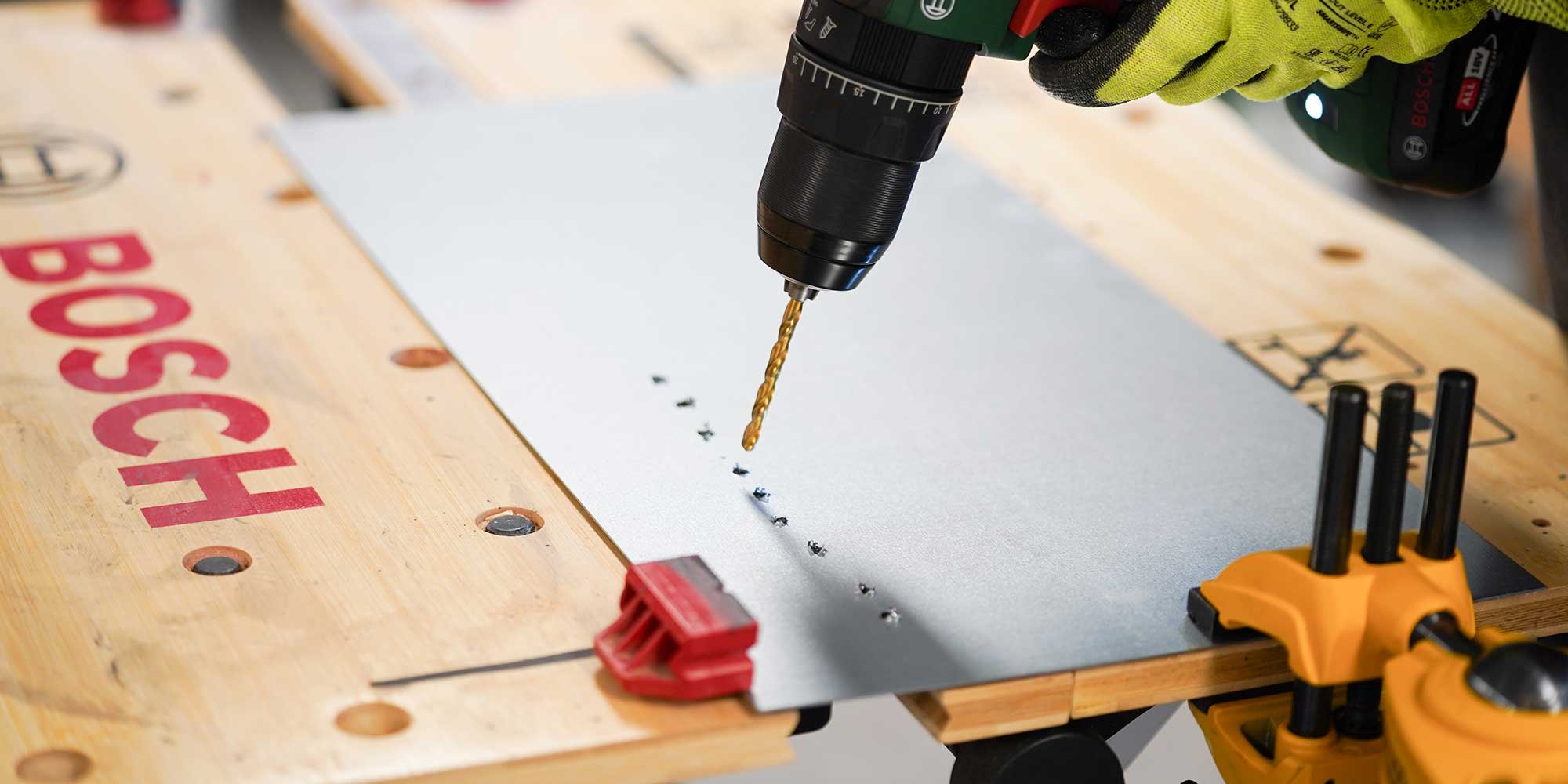 All of the drills were used to bore holes into a metal sheet.