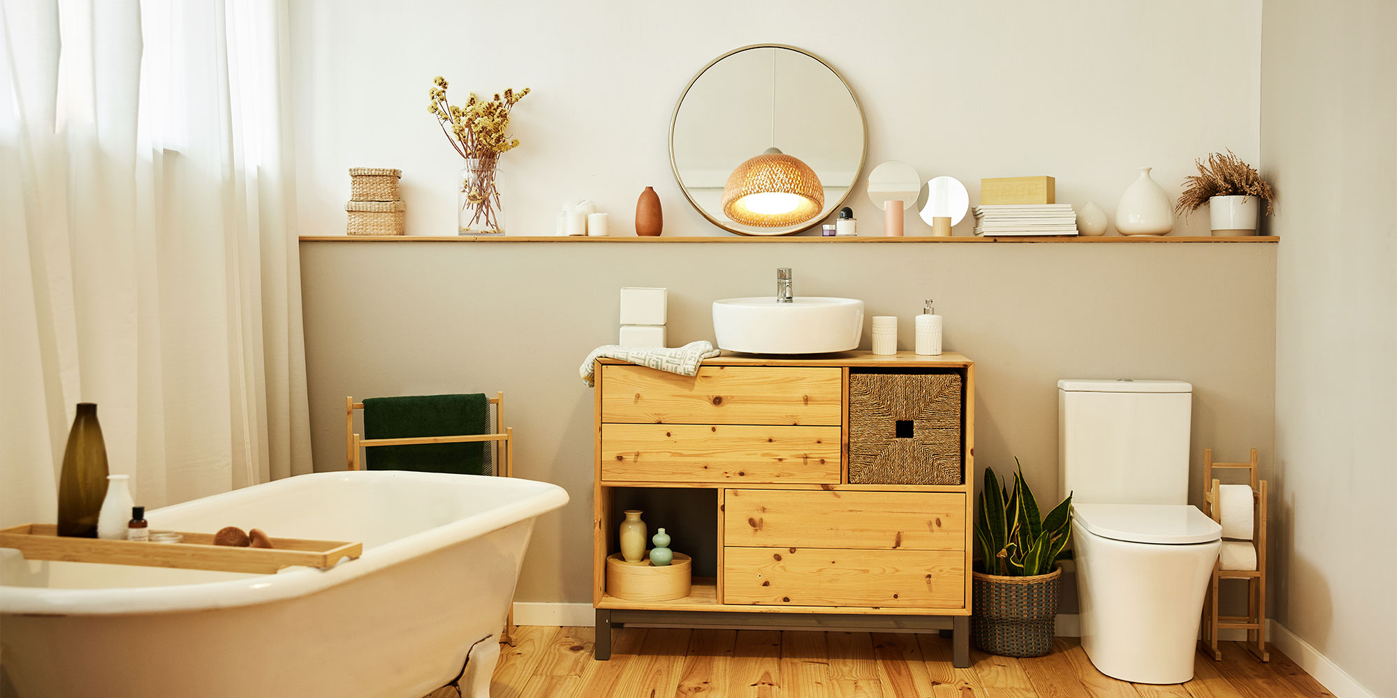 bathroom with lots of storage solutions, units, towel holders, toilet roll holder