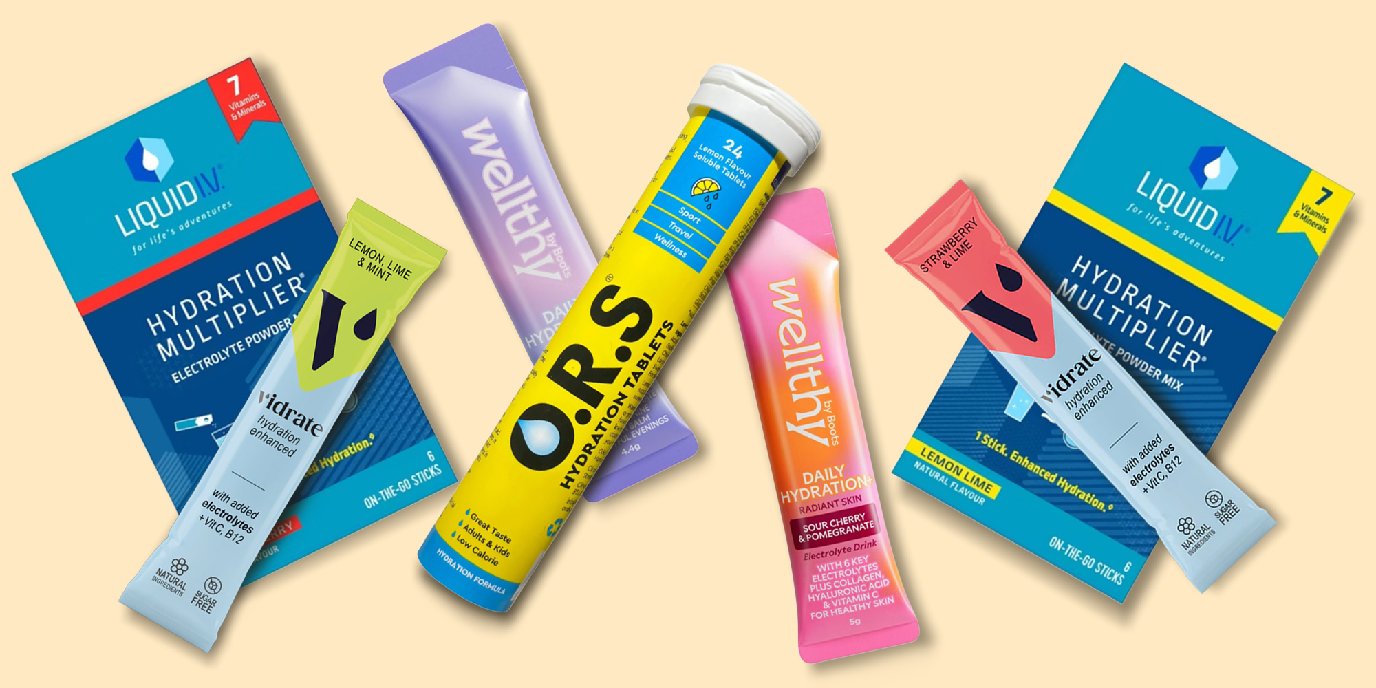 Various branded electrolyte supplements