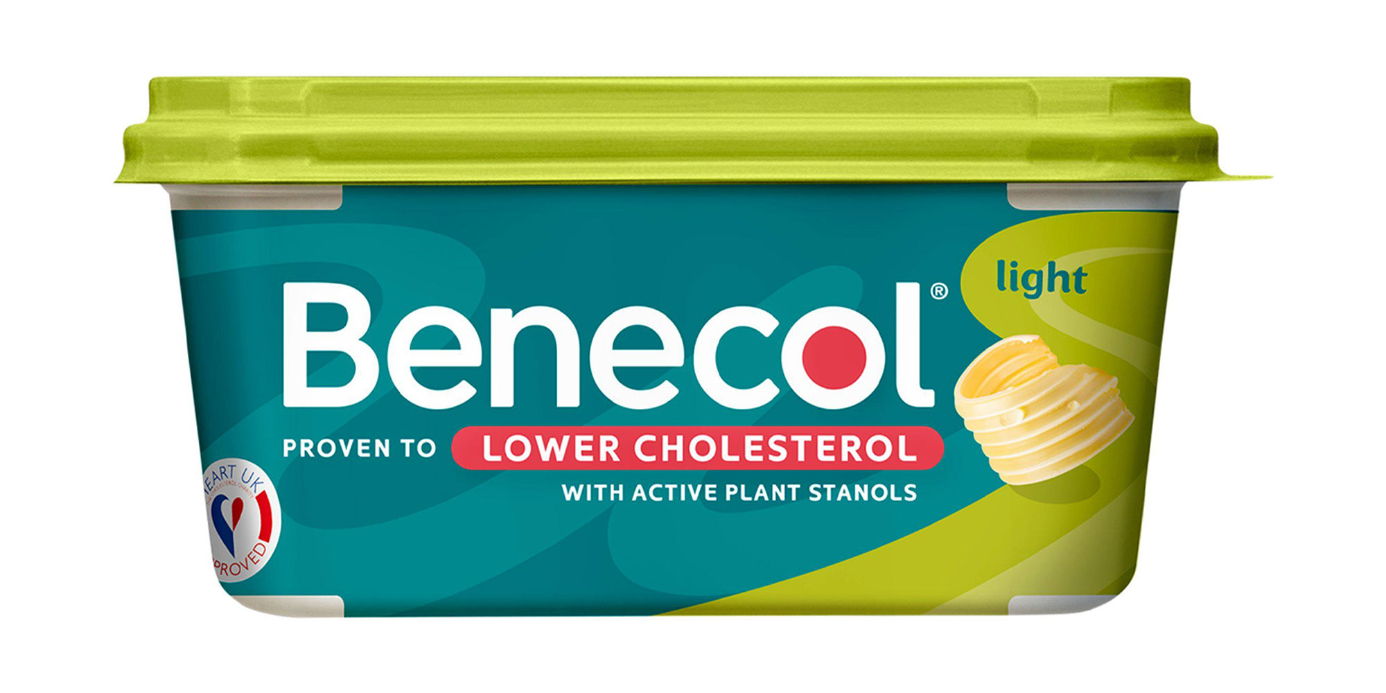 A pack shot of Benecol Light spread.
