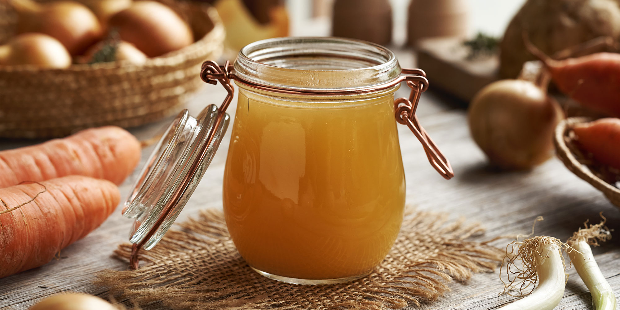 Bone broth in a jar
