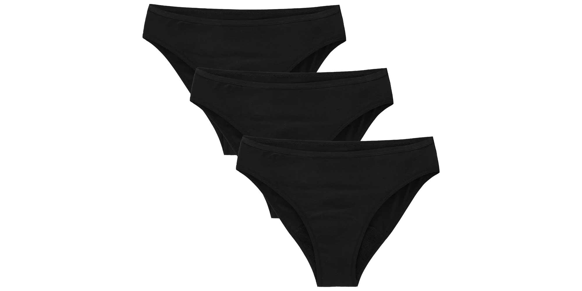 Three Black Primark Cotton Mini brief Period Pants