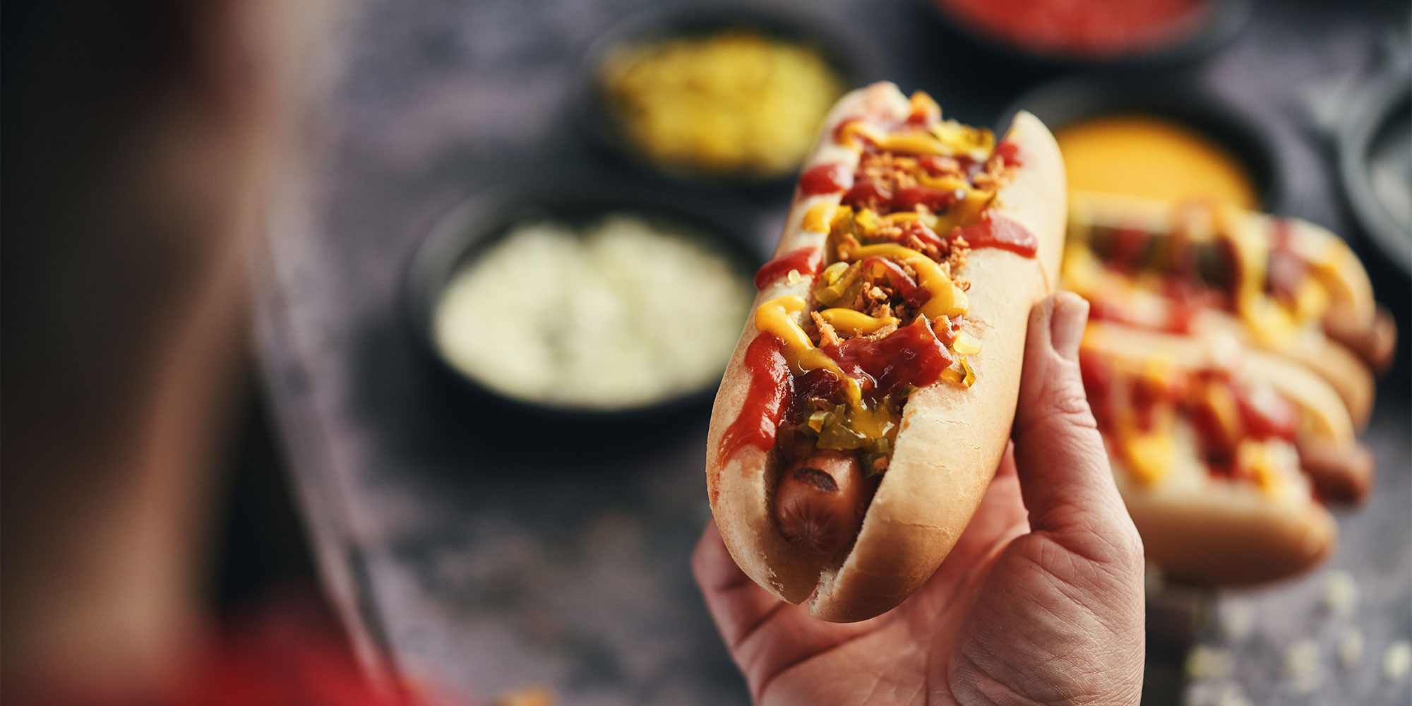 Hot dog with mustard