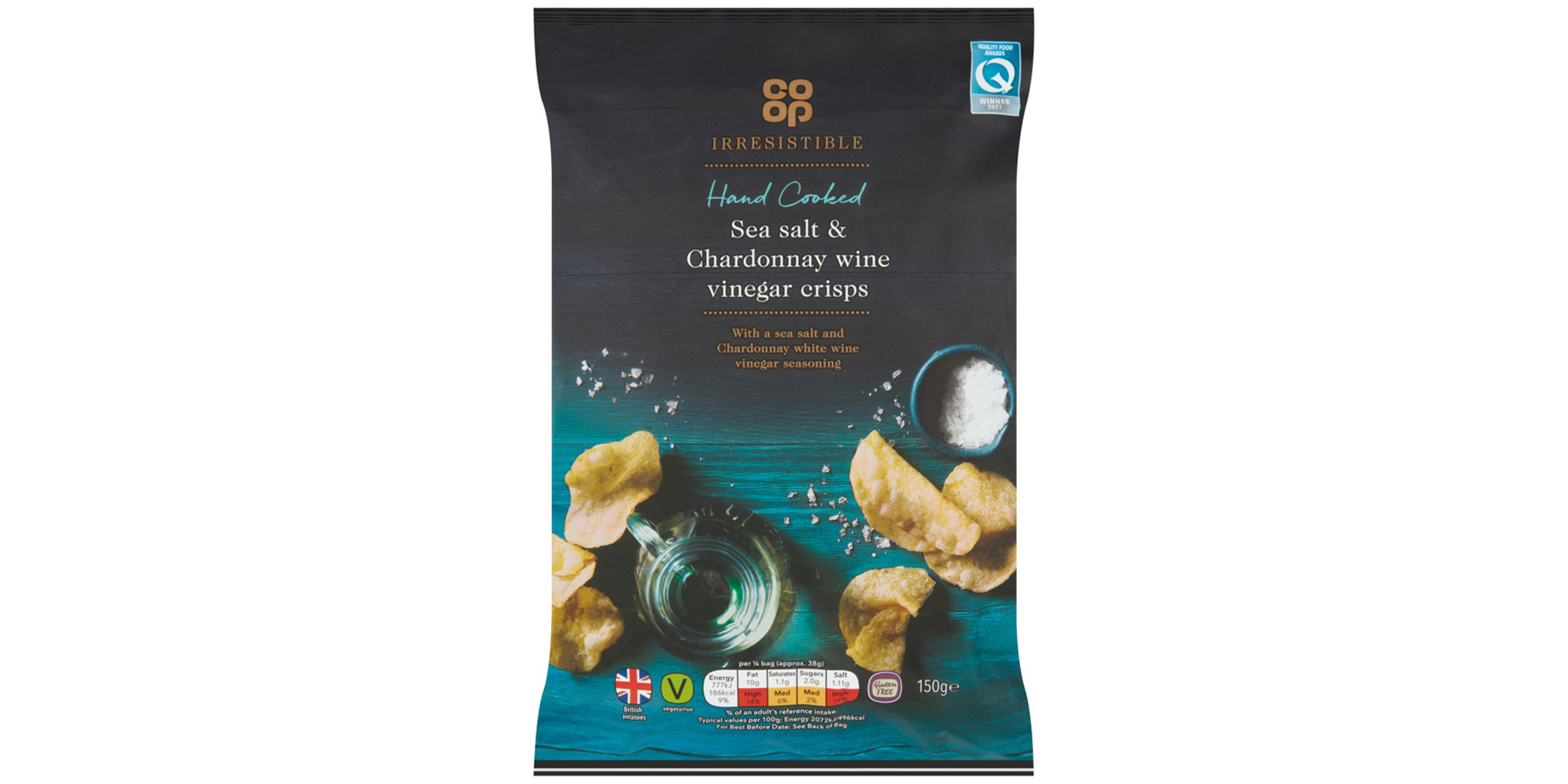 Co-op Irresistible Hand Cooked Sea Salt & Chardonnay Wine Vinegar Crisps