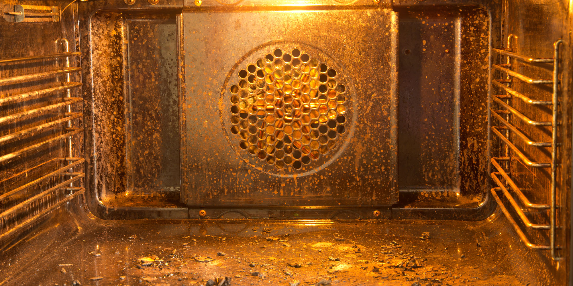 a very dirty oven