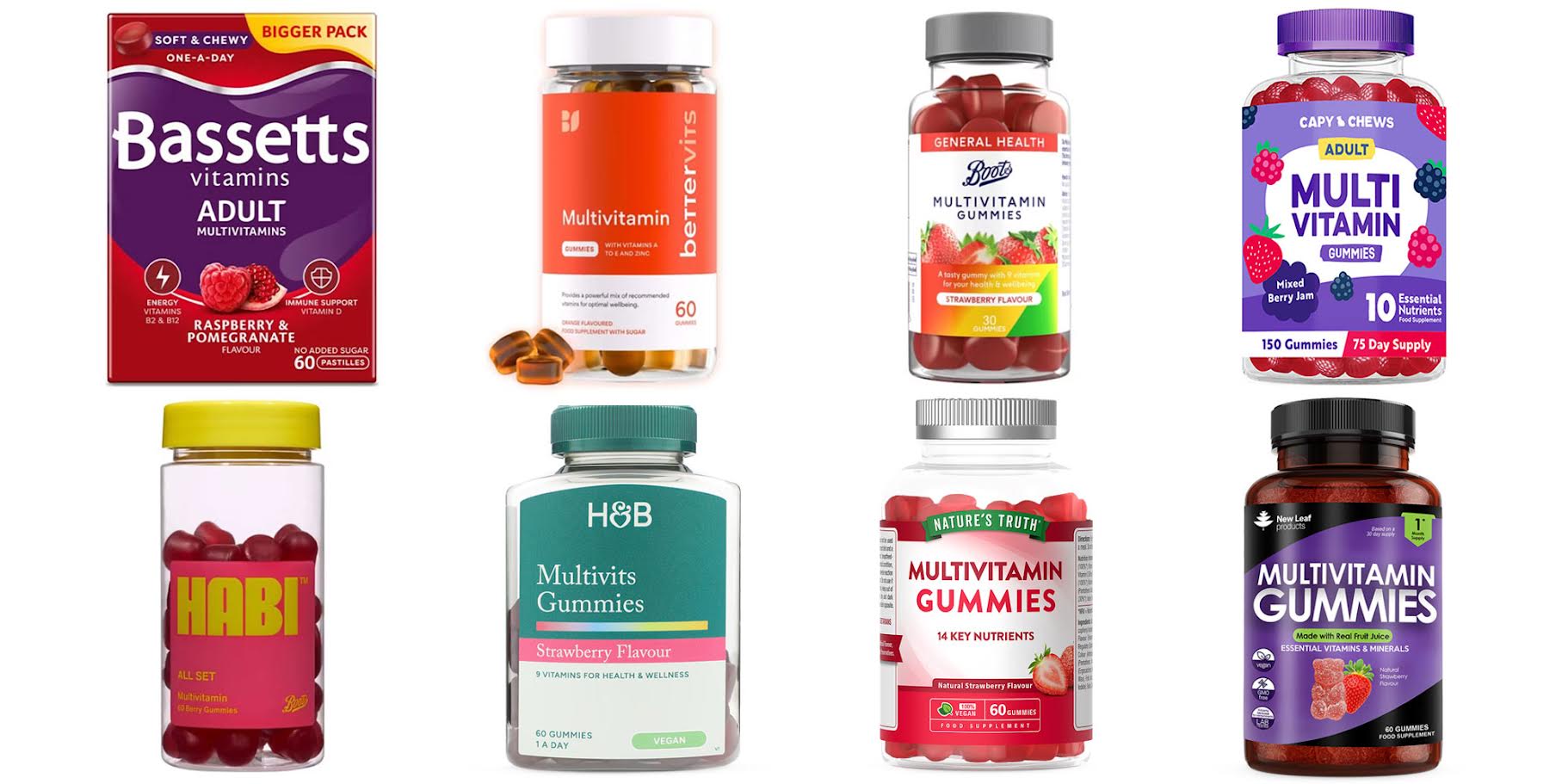 A range of popular multivitamin gummies