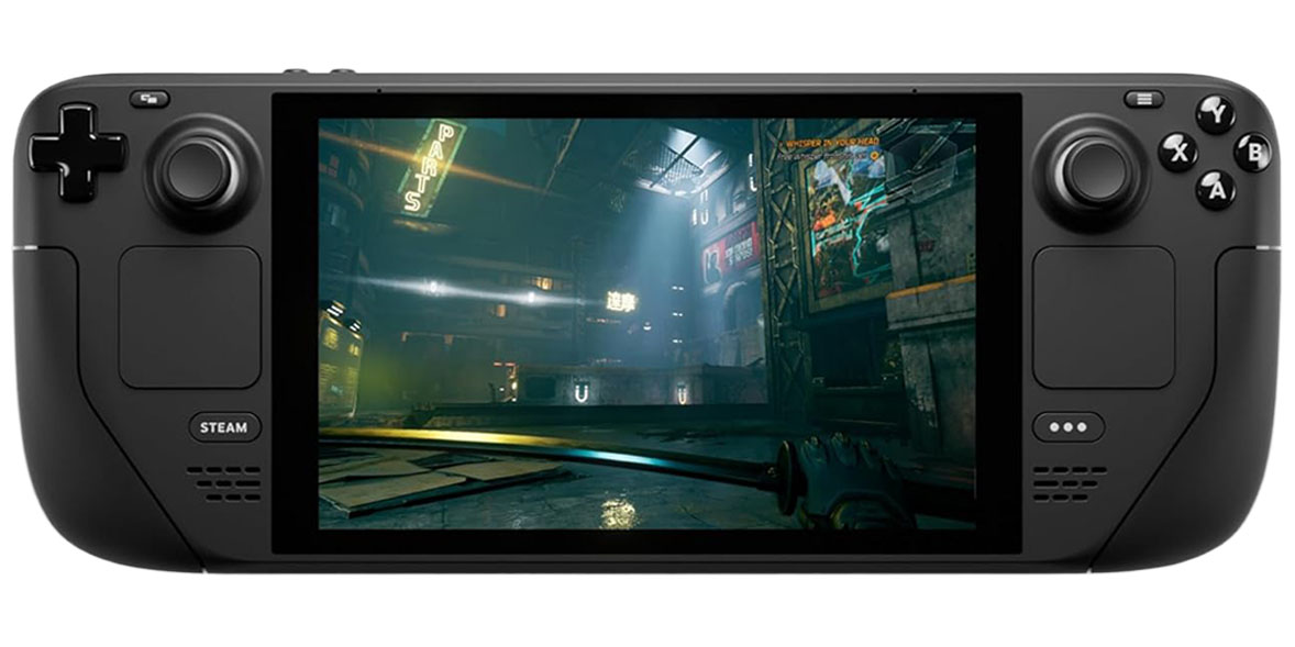 Steam Deck LCD running a game