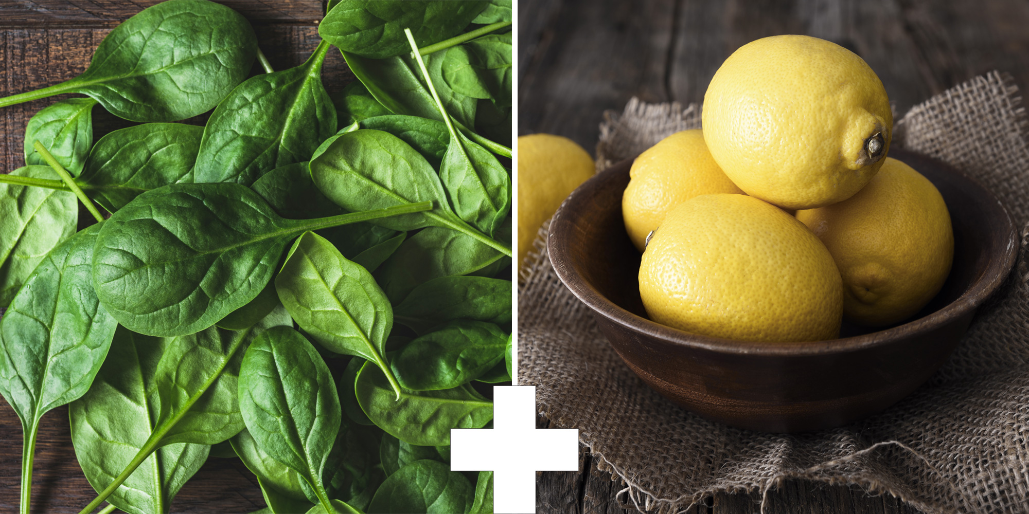 Spinach and lemon juice are a good nutrient-rich combination