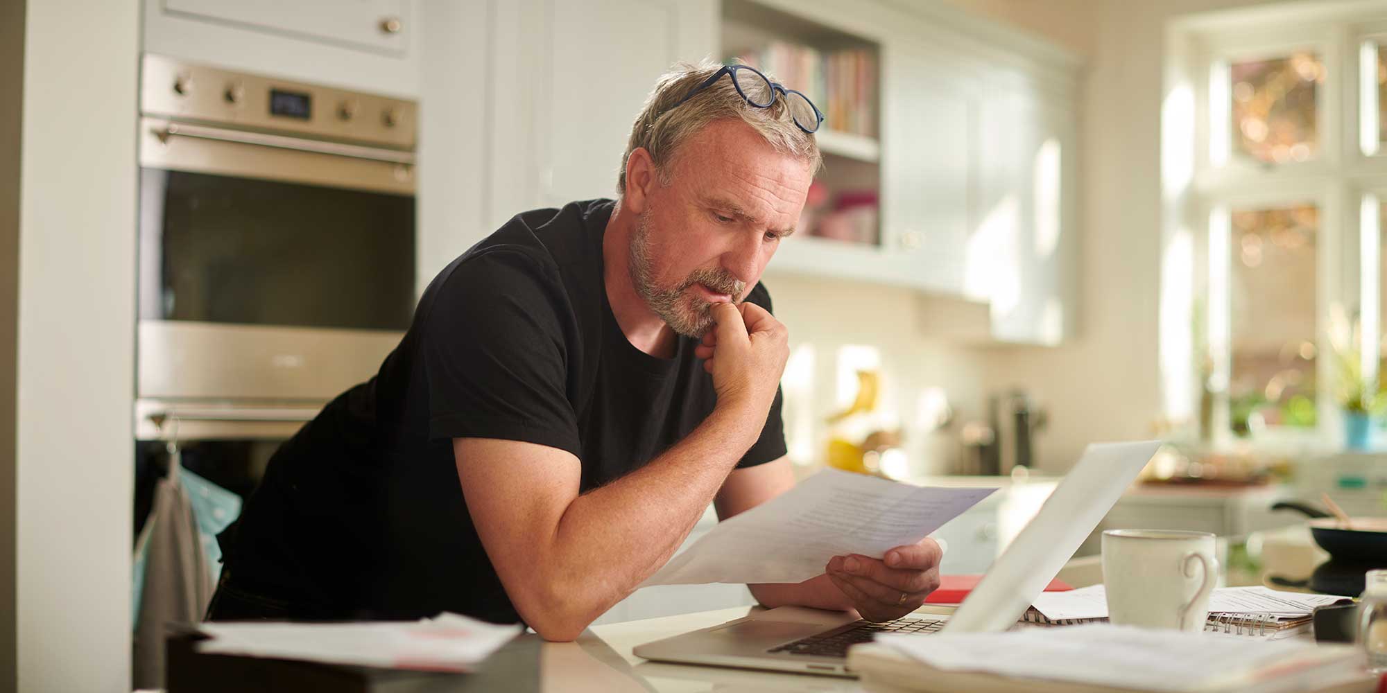 Man paying bills