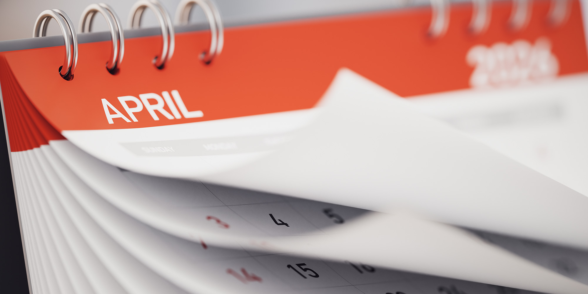 A calendar showing April